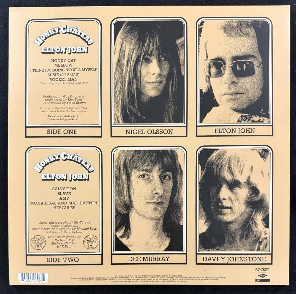 Elton John, Bernie Taupin — Elton John & Bernie Taupin Signed Autograph Honky Chateau Album Record JSA COA, изображение 2