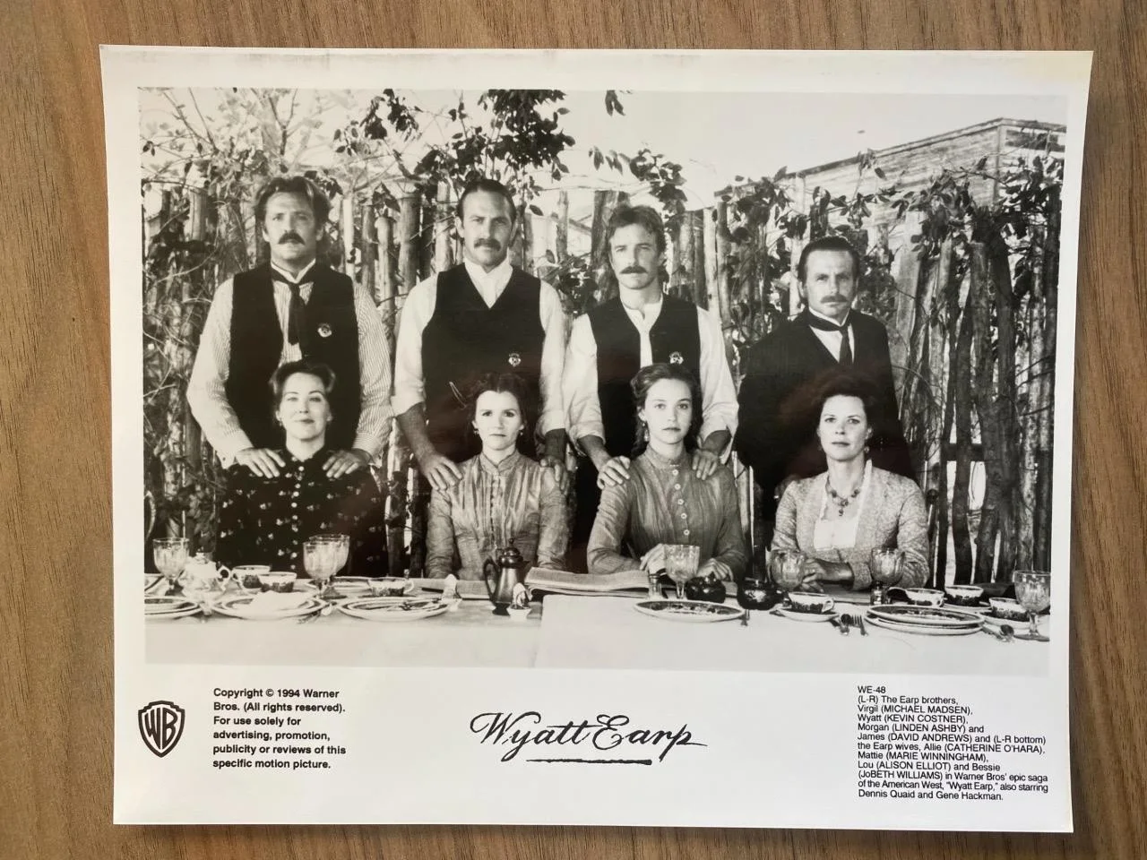 6 Original Wyatt Earp Press Film Still Photos 1994 & Press Book Kevin Costner, изображение 3