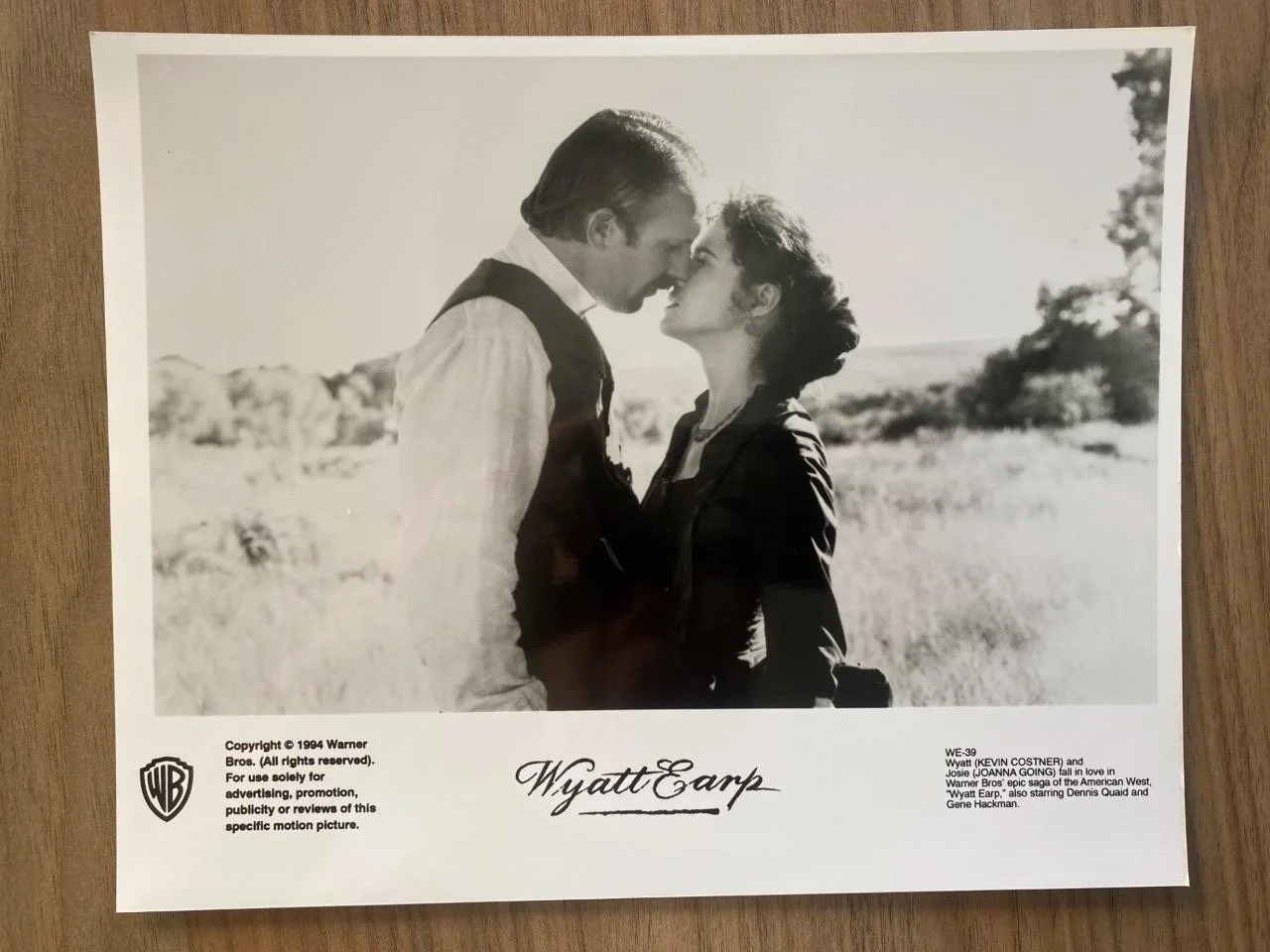 6 Original Wyatt Earp Press Film Still Photos 1994 & Press Book Kevin Costner, изображение 4