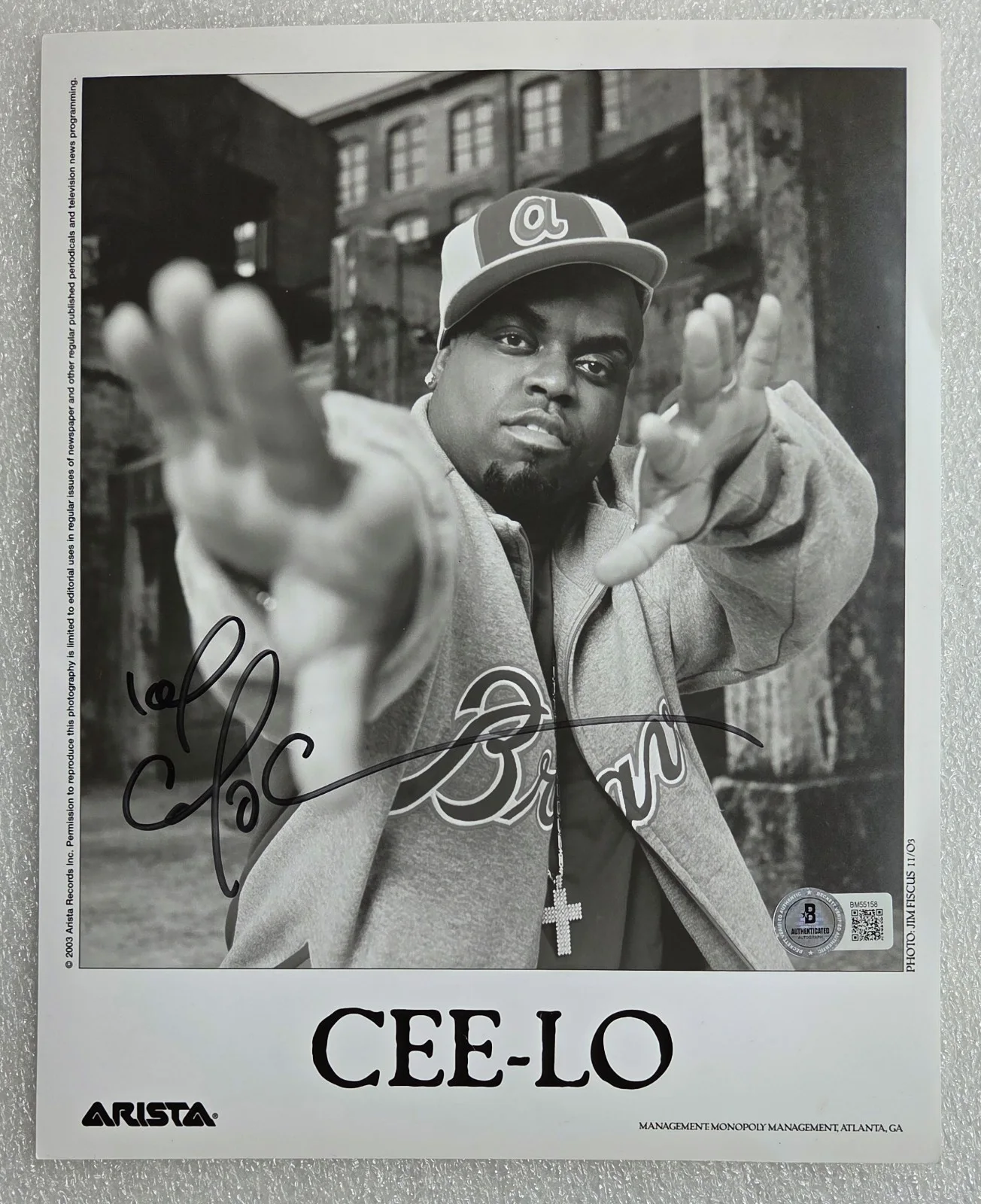CEE-LO GREEN BAS BECKETT COA SIGNED AUTHENTIC AUTOGRAPHED CEELO SINGER MUSIC, image 2