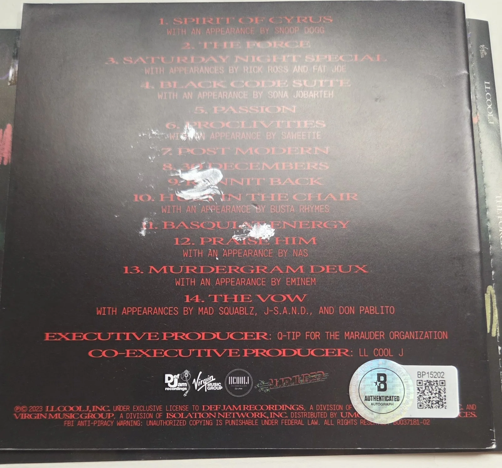 LL COOL J BAS BECKETT COA SIGNED CD DISPLAY AUTOGRAPHED RAPPER RAP PRESENT MUSIC, image 4