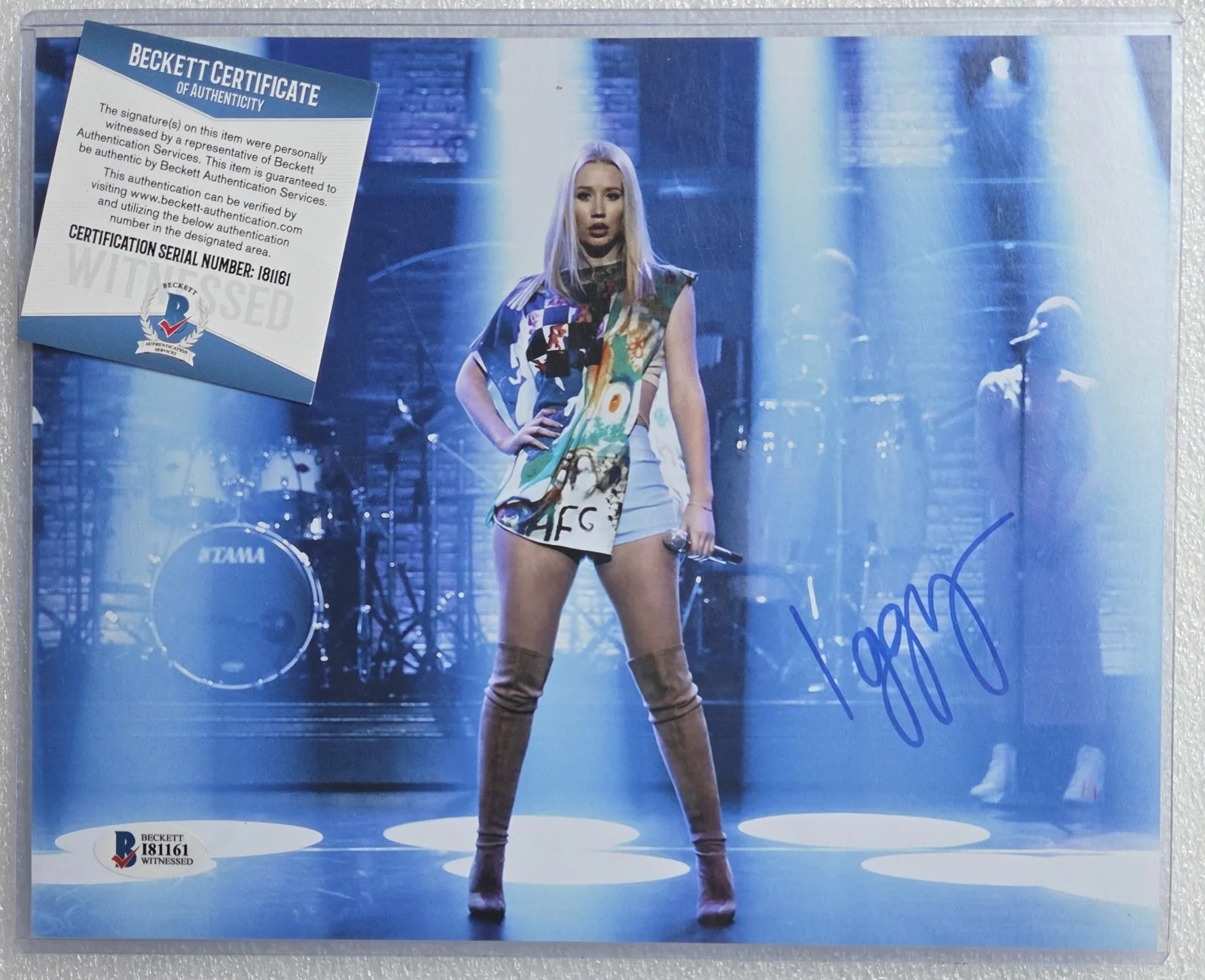 LOT OF 3 PHOTOS BAS BECKETT PSA DNA COA IGGY ROBIN THICKE COLON SIGNED AUTOGRAPH, изображение 2