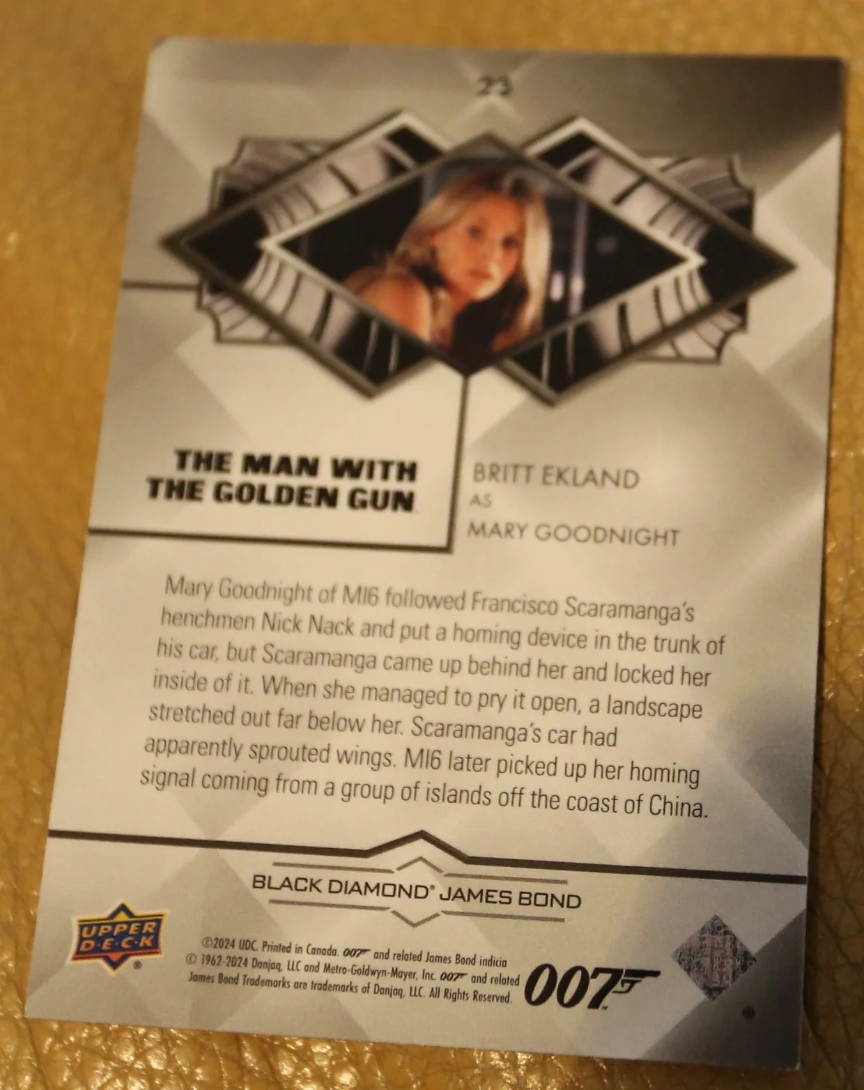 JAMES BOND NUMBER 80 of 199 BRITT EKLAND GOODNIGHT BLACK DIAMOND TRADING CARD, изображение 2
