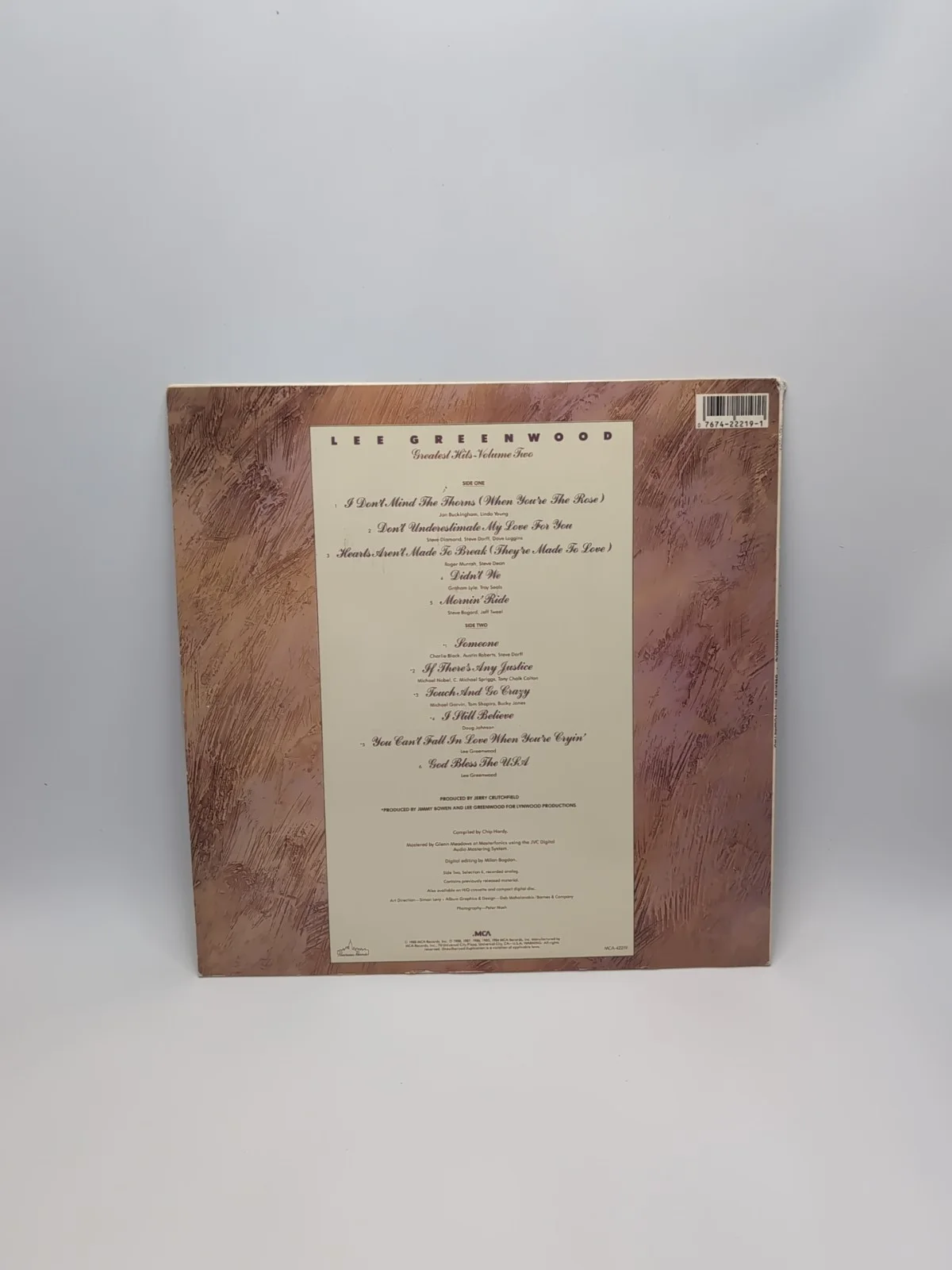 Lee Greenwood Signed Autographed Vinyl LP Greatest Hits Vol 2 1988 USAF Tour, изображение 4