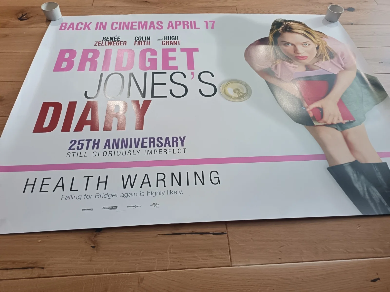 Bridget Jones's Diary 25 year anniversary Original UK Cinema Quad Poster 30"x40, изображение 2