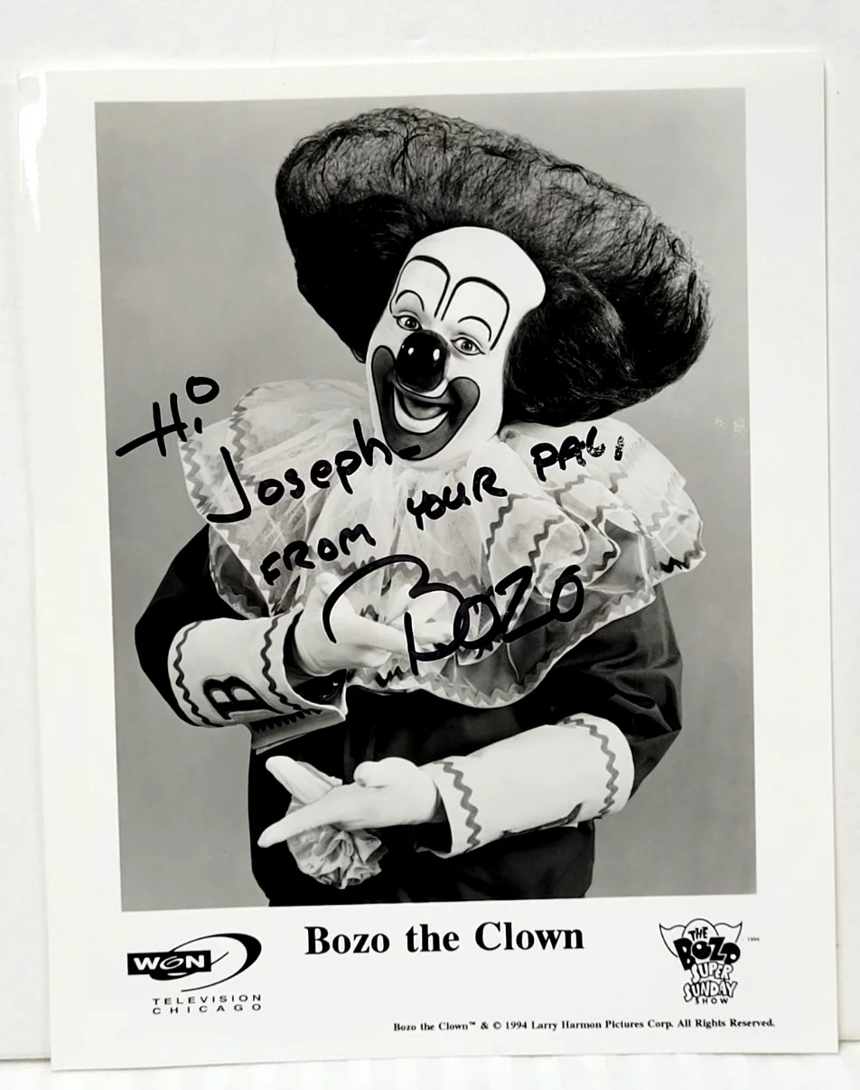 Joey D'Auria — JOEY D'AURIA SIGNED 8X10 PHOTO INSCRIBED "1984-2001" BOZO THE CLOWN - COA