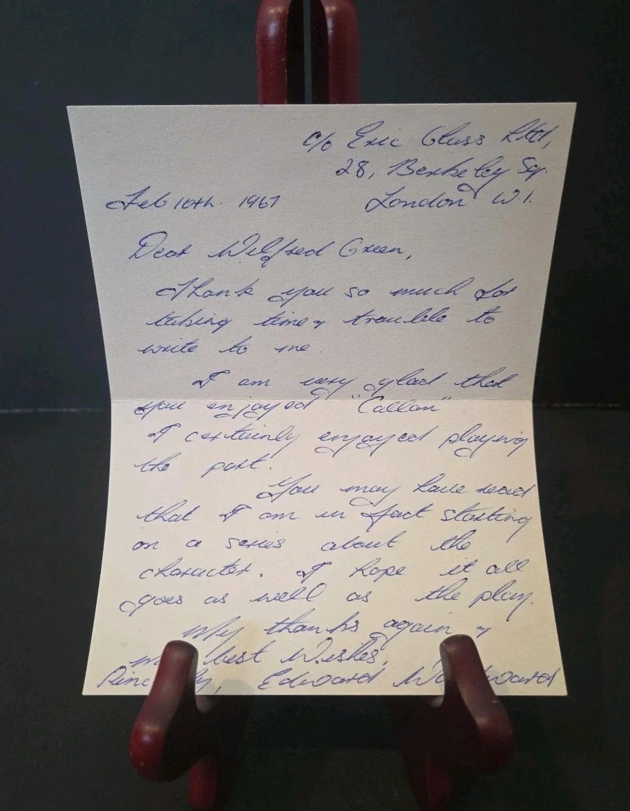 Edward Woodward — 1967 Edward Woodward Signed Handwritten Letter Callan TV Actor Autograph, изображение 2