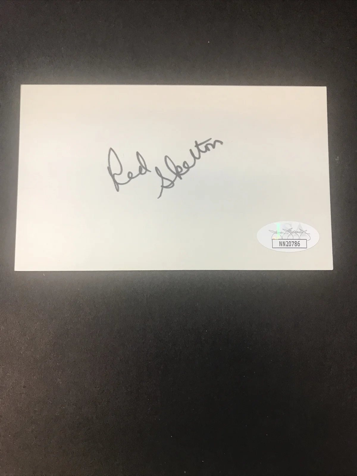Red Skelton — Red Skelton Television Host Signed 3 x 5 Index Card JSA Certified, image 2