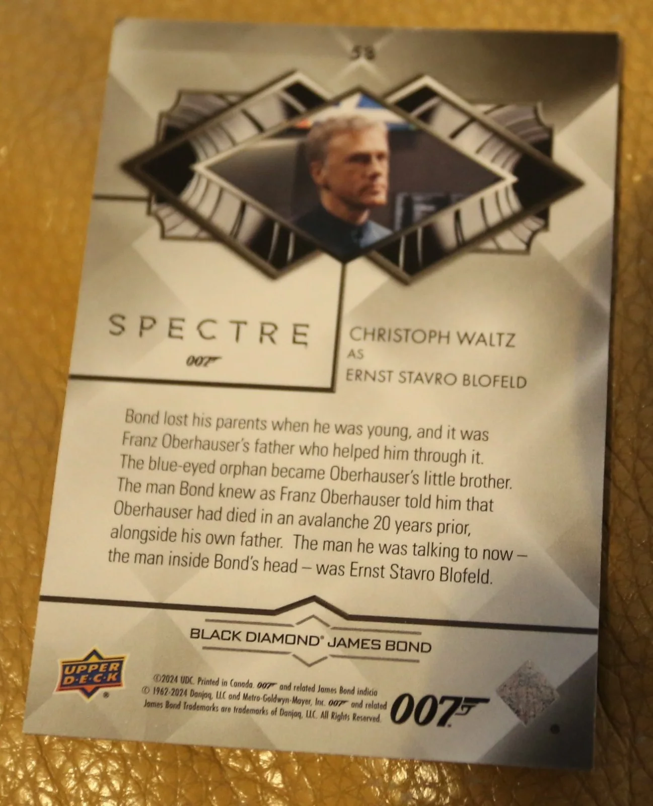 JAMES BOND NUMBER 198 of 199 CHRISTOPH WALTZ BLOFELD BLACK DIAMOND TRADING CARD, изображение 2