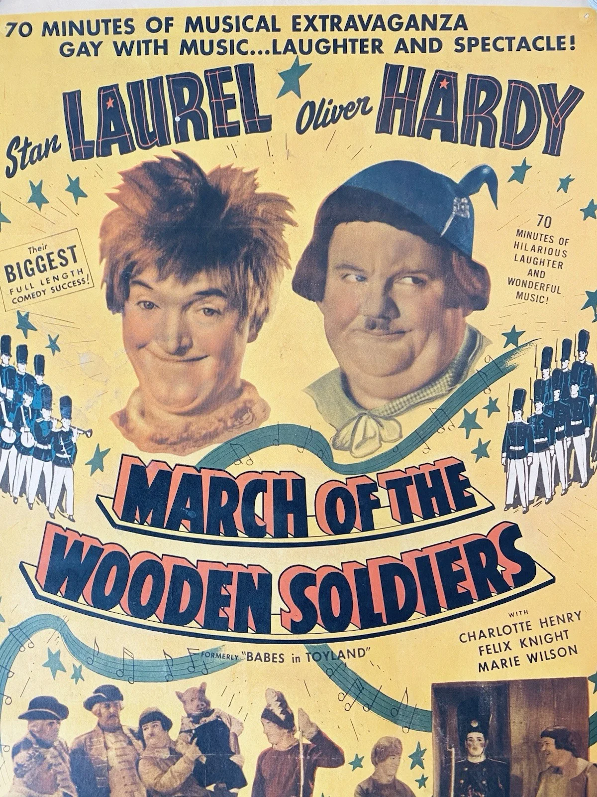 Laurel & Hardy Vintage Film Poster March Of The Wooden Soldiers (1934) USA 1960s, изображение 2