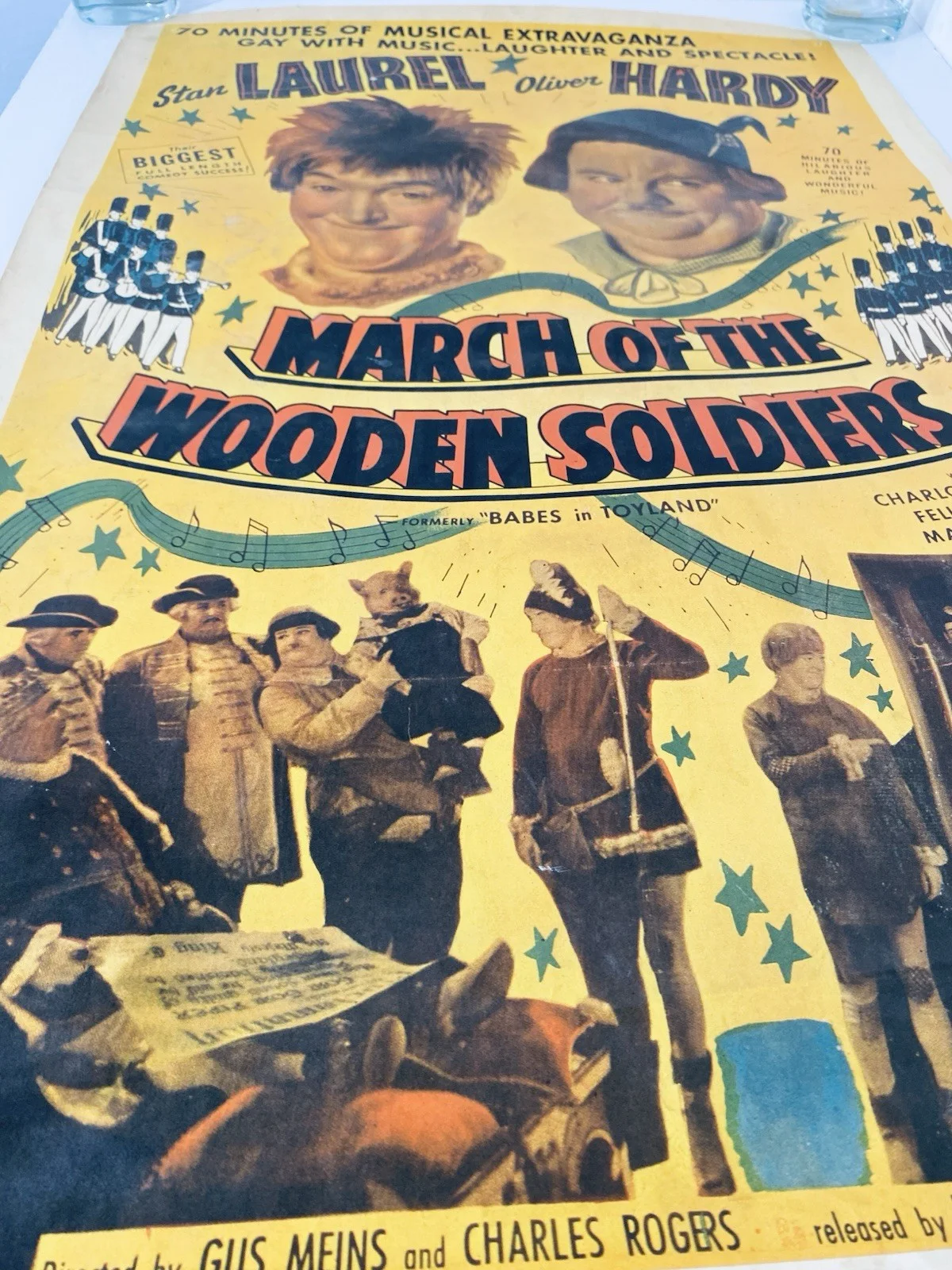 Laurel & Hardy Vintage Film Poster March Of The Wooden Soldiers (1934) USA 1960s, изображение 5