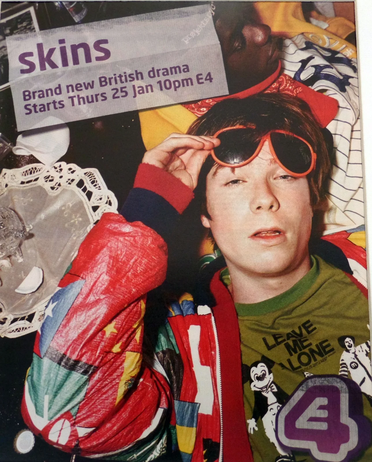 SKINS+TV+Drama+POSTER+AD+RARE ORIGINAL 2007+VINTAGE FRAMED+EXPRESS WORLD SHIP, изображение 2