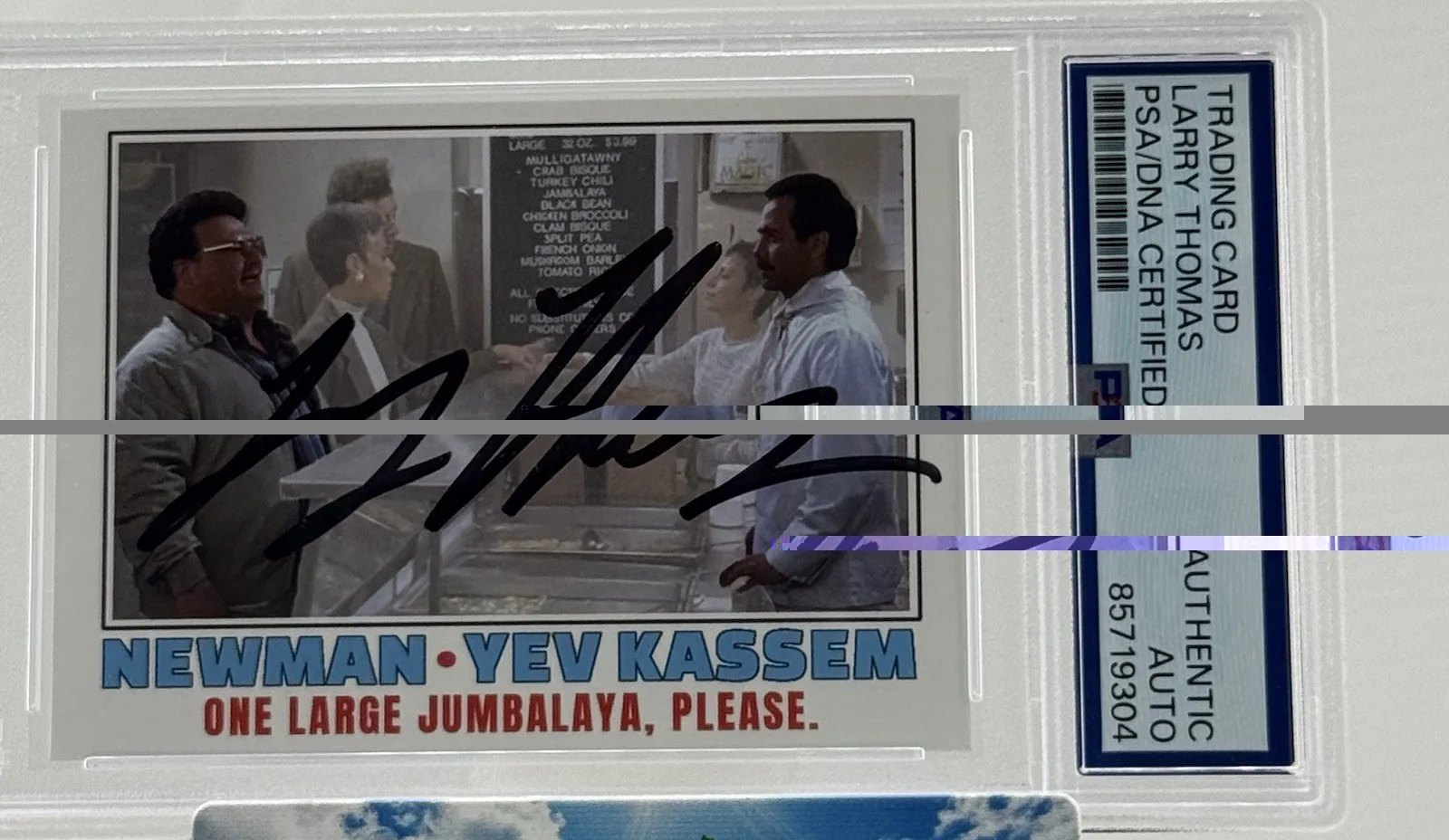 LARRY THOMAS — LARRY THOMAS PSA AUTO Signed Authentic Custom Card SEINFELD as "THE SOUP NAZI"