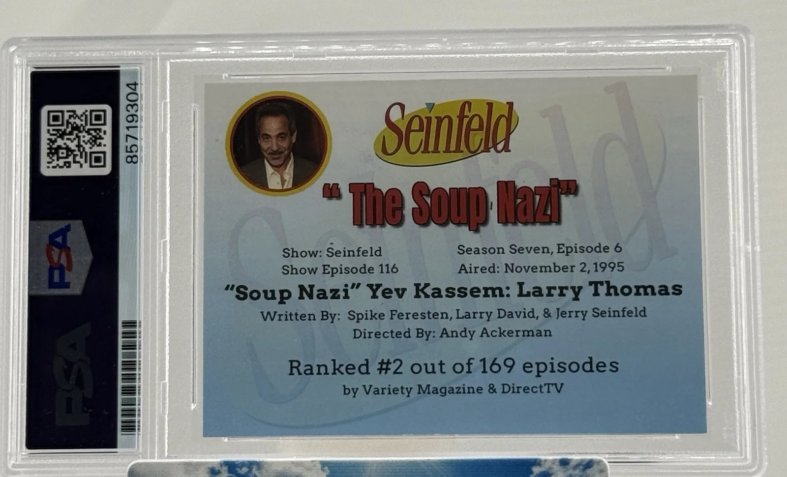 LARRY THOMAS — LARRY THOMAS PSA AUTO Signed Authentic Custom Card SEINFELD as "THE SOUP NAZI", изображение 2