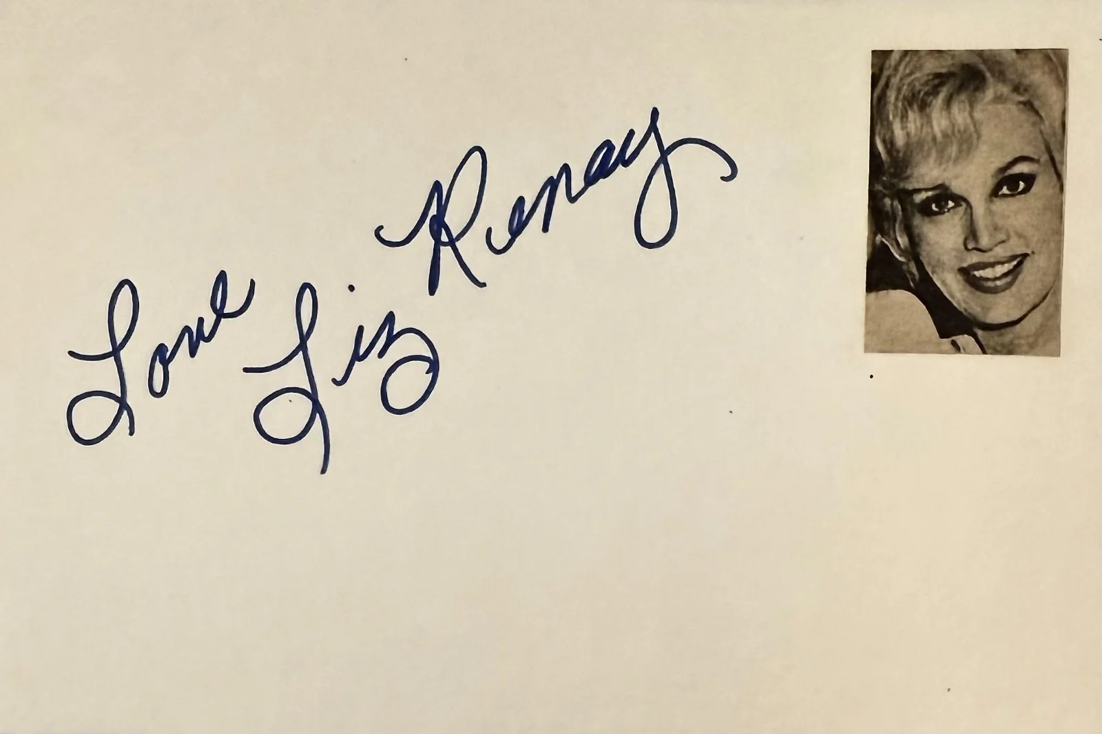 Liz Renay — LIZ RENAY Signed Autographed 4x 6 INDEX CARD The Thrill Killers Date with Death, изображение 3