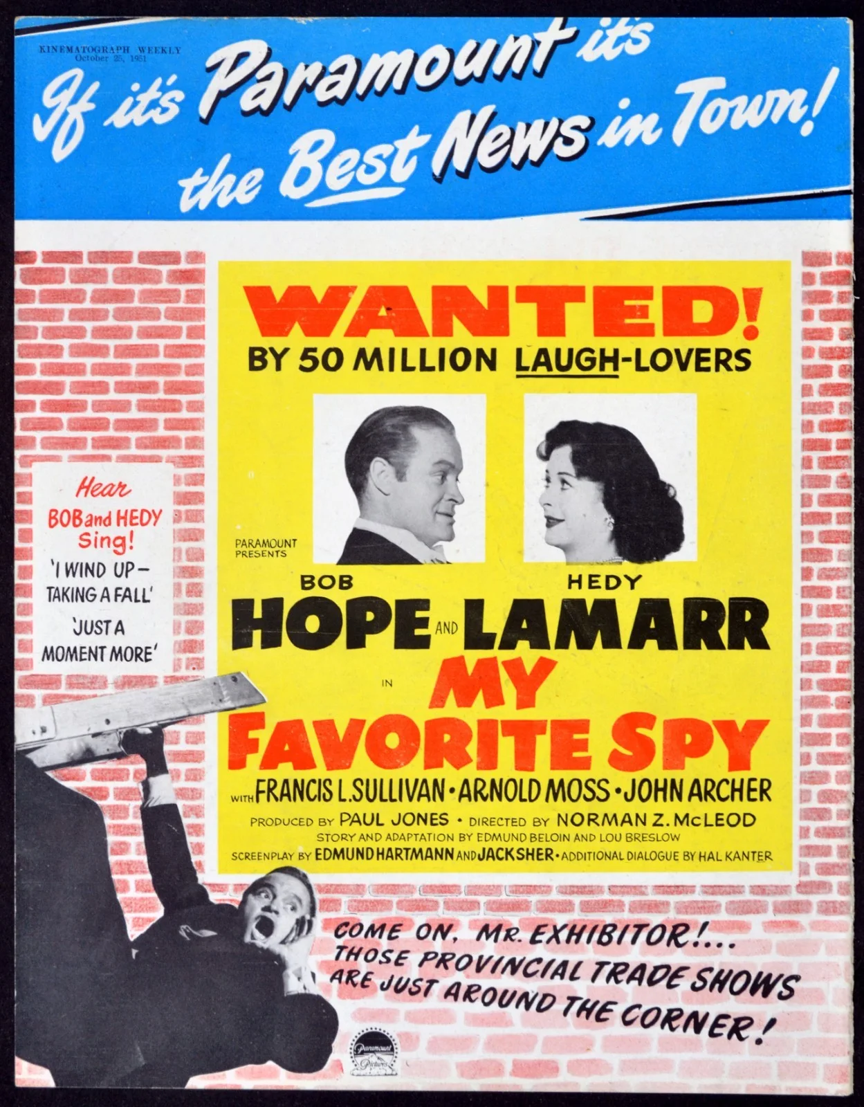 ANNE OF THE INDIES 1951 Jean Peters, Louis Jourdan TRADE ADVERT, изображение 2