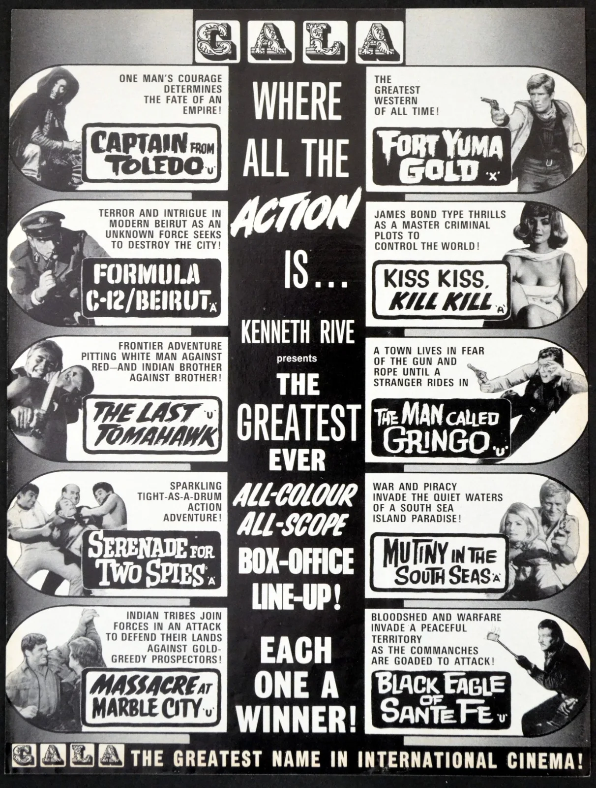 GALA FILM DISTRIBUTORS 1961 Kenneth Rive 2 TRADE ADVERTS, image 2