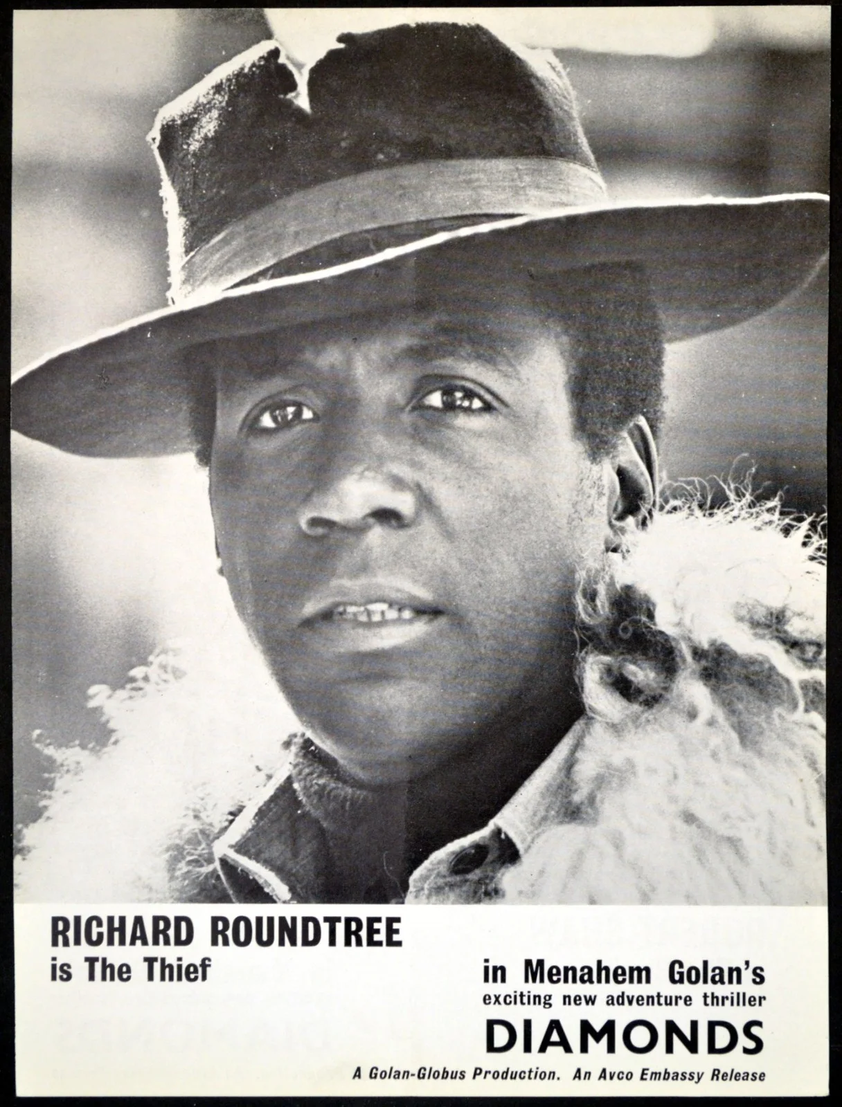 DIAMONDS 1975 Robert Shaw, Richard Roundtree, Barbara Hershey 5 TRADE ADVERTS, image 2