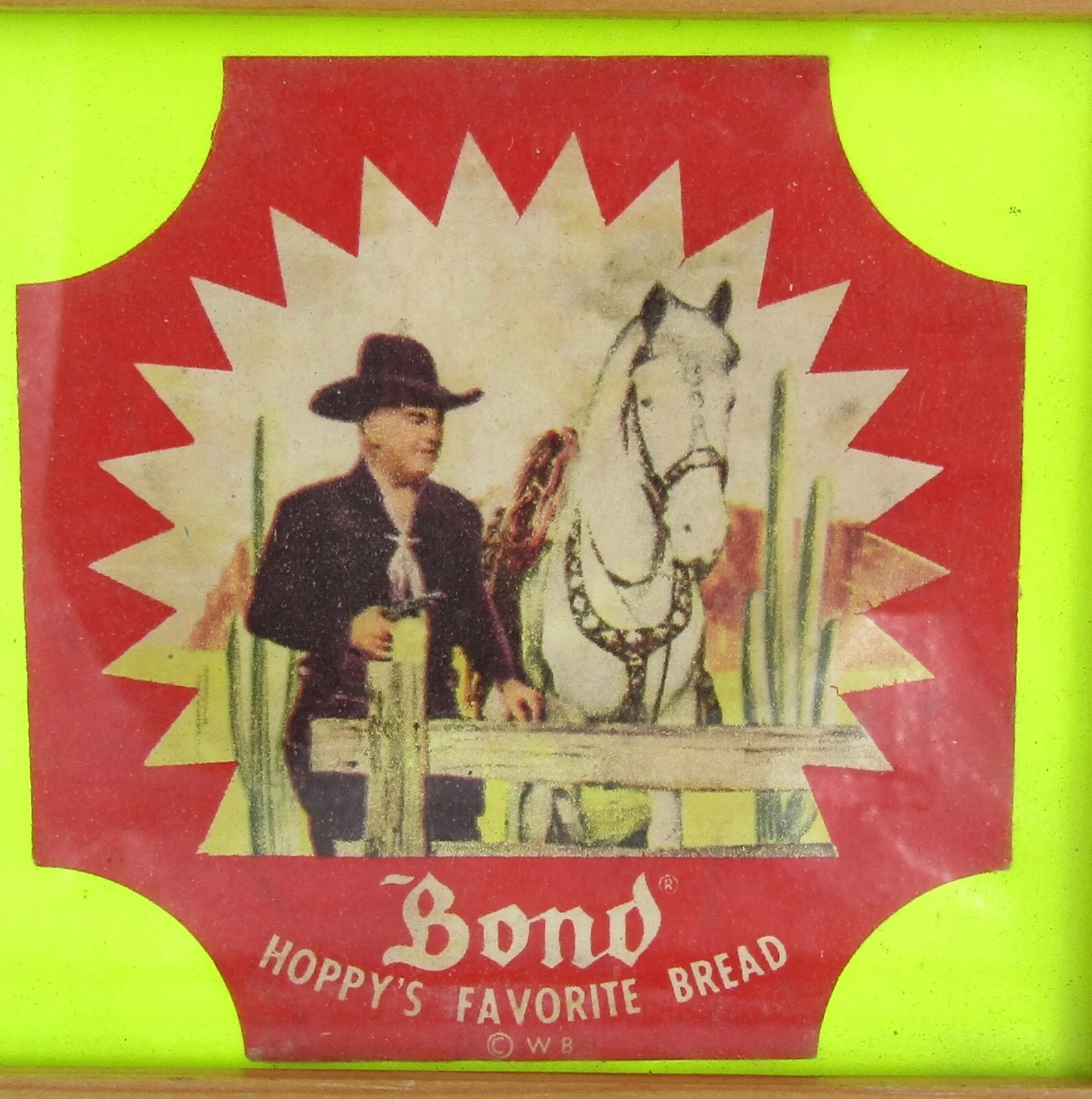 HOPALONG CASSIDY Cowboy Western 1950's - Bond Bread Advertising Labels Framed, image 4