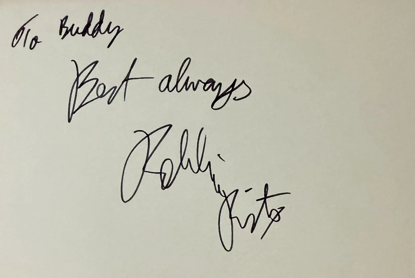 Robbie Rist — ROBBIE RIST Signed Autograph 4"x 6" INDEX CARD Little John The Brady Bunch TMNT, image 3