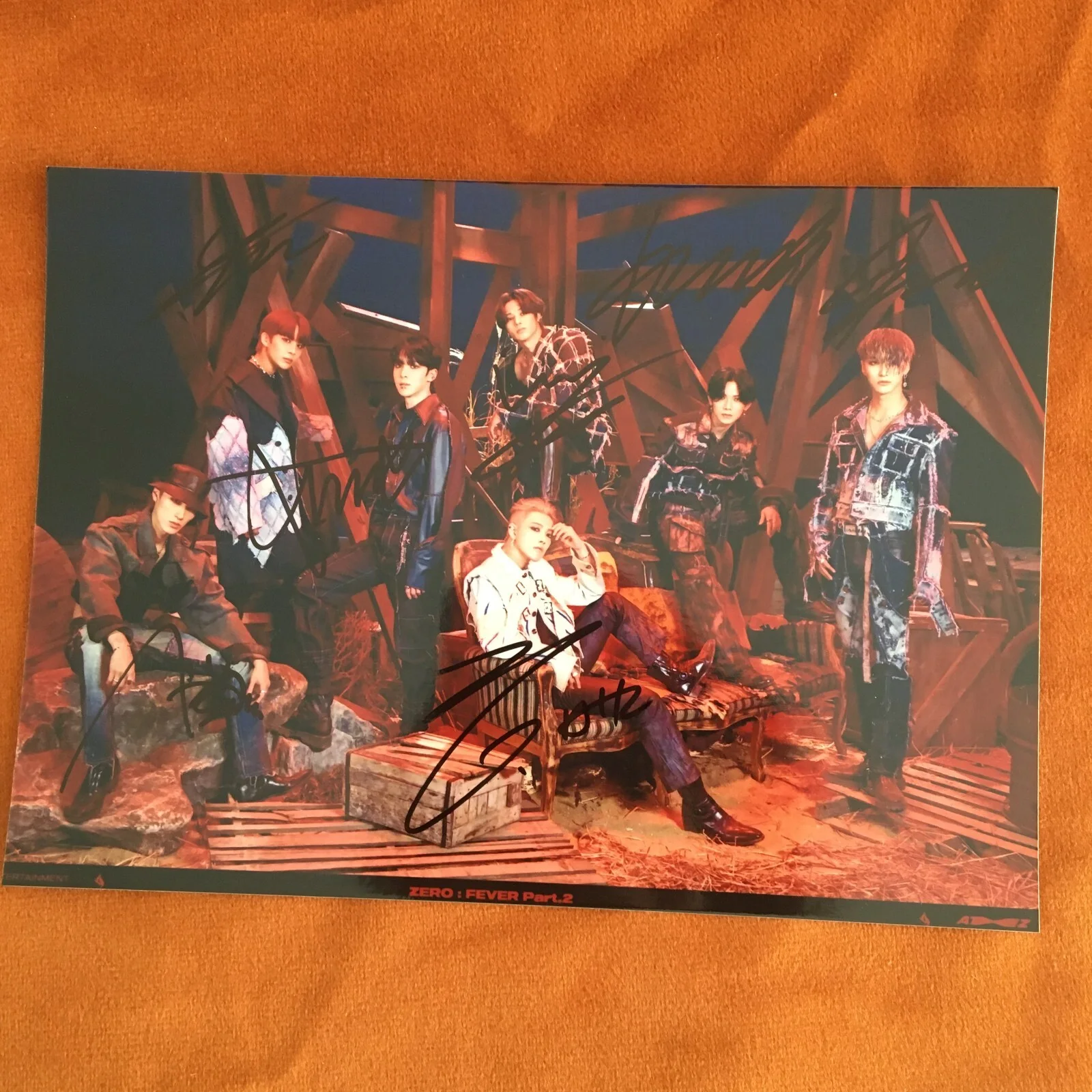 ATEEZ ateez Autographed Group Photo 5*7 K-POP Collection Gifts 2024, изображение 3