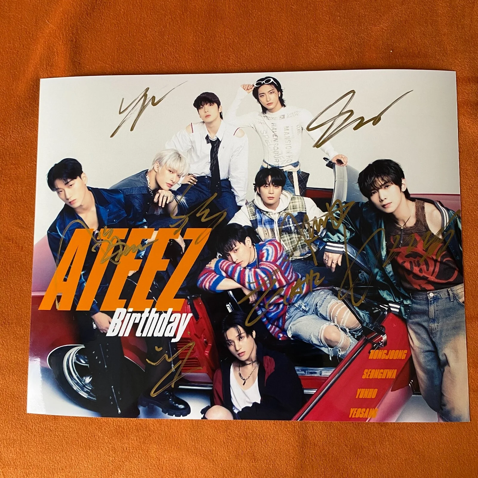 ATEEZ ateez Autographed Signed Photo Picture for Birthday 8*10 K-POP 2024, image 2