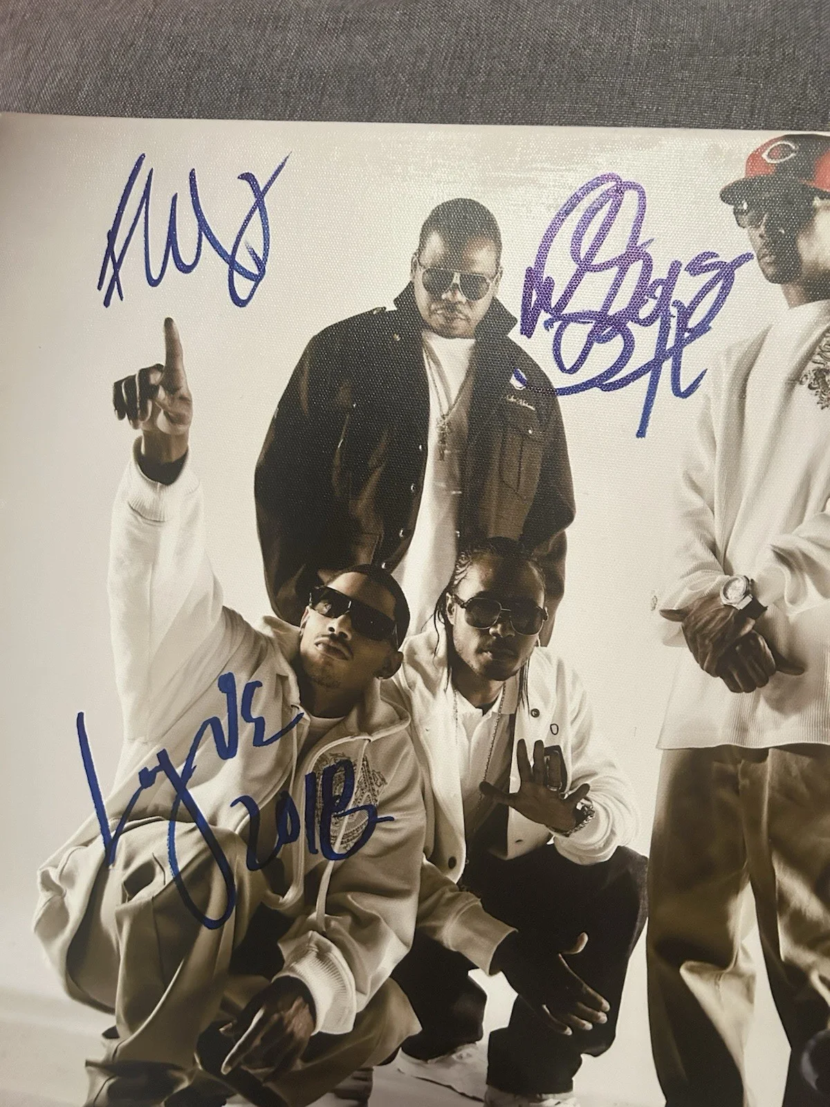 Bone Thugs N Harmony Signed 16x20 Canvas JSA All 5 Rare, image 3