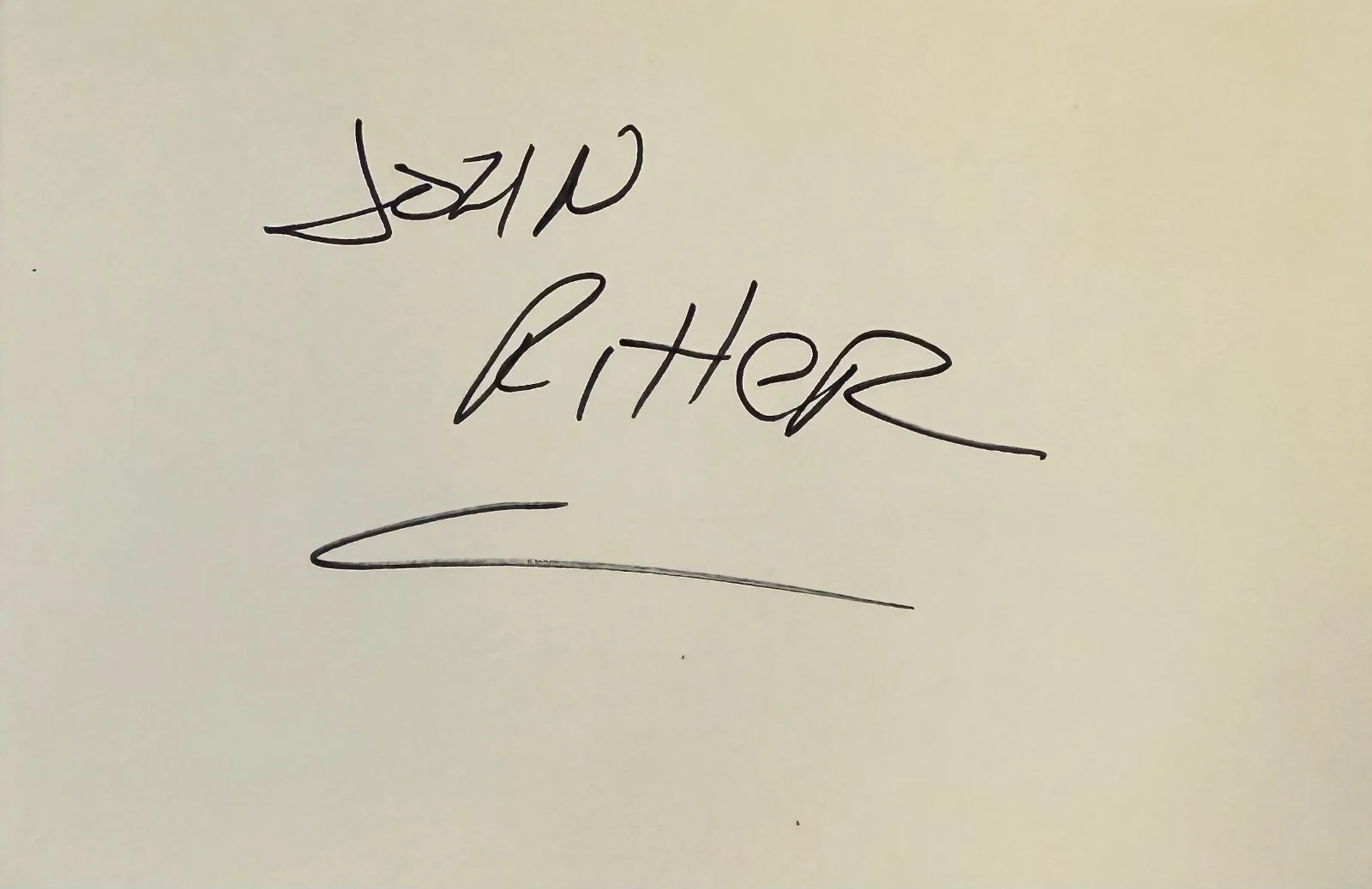 John Ritter — JOHN RITTER Signed Autographed 4"x 6" INDEX CARD Sling Blade Three's Company