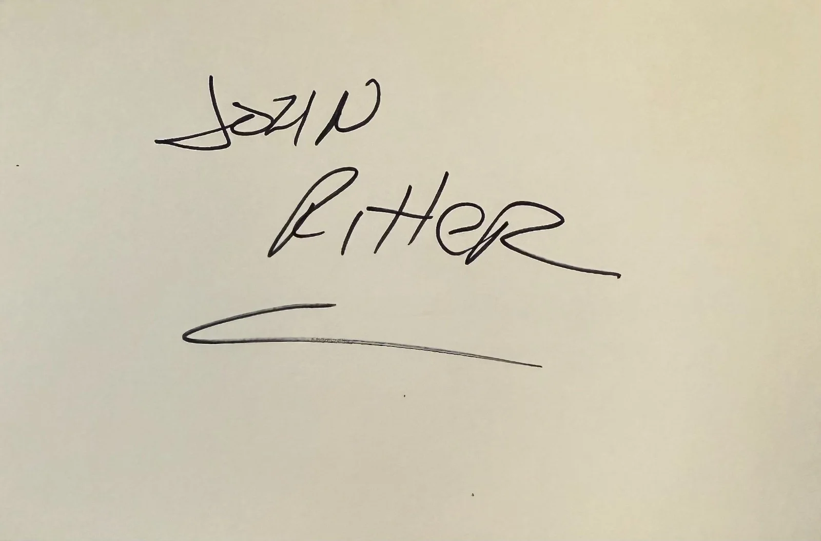 John Ritter — JOHN RITTER Signed Autographed 4"x 6" INDEX CARD Sling Blade Three's Company, image 3