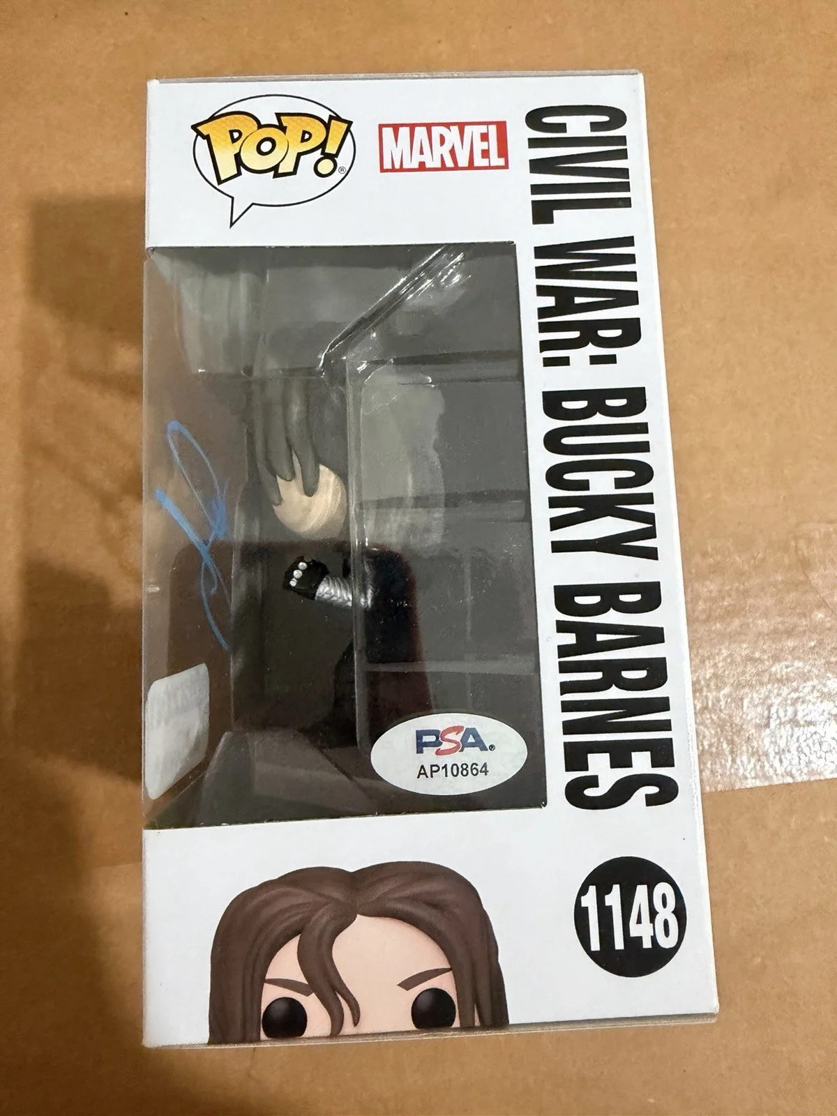 Sebastian Stan Signed Bucky Barnes Winter Solider Funko Autograph Proof PSA COA, image 5