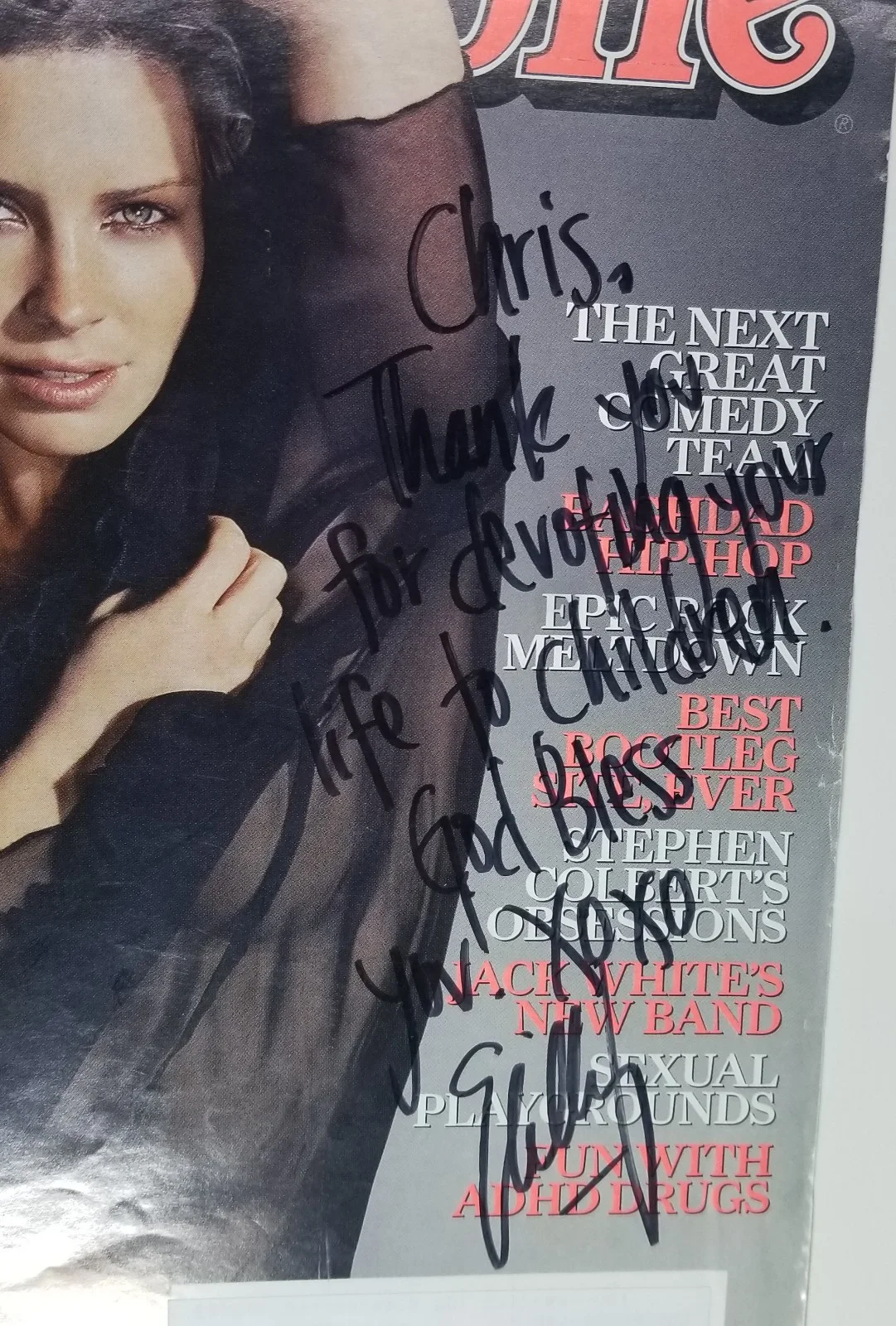 Evangeline Lilly — Evangeline Lilly SIGNED 2005 Rolling Stone Mag Cover Page JSA COA Hobbit Lost, image 2