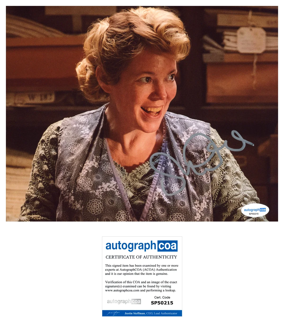 Olivia Colman — Olivia Colman 'Wonka' Signed 8x10 Photo 'Mrs. Scrubitt' ACOA