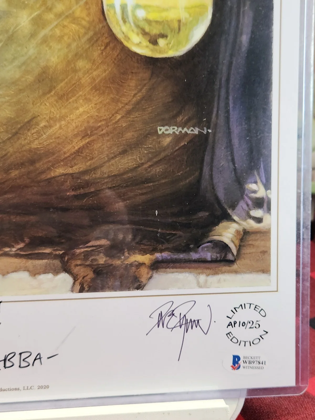 Dave Barclay, DAVE DORMAN — DAVE BARCLAY & DAVE DORMAN Signed Star Wars Jabba the Hutt Artist Proof 11x17, image 2