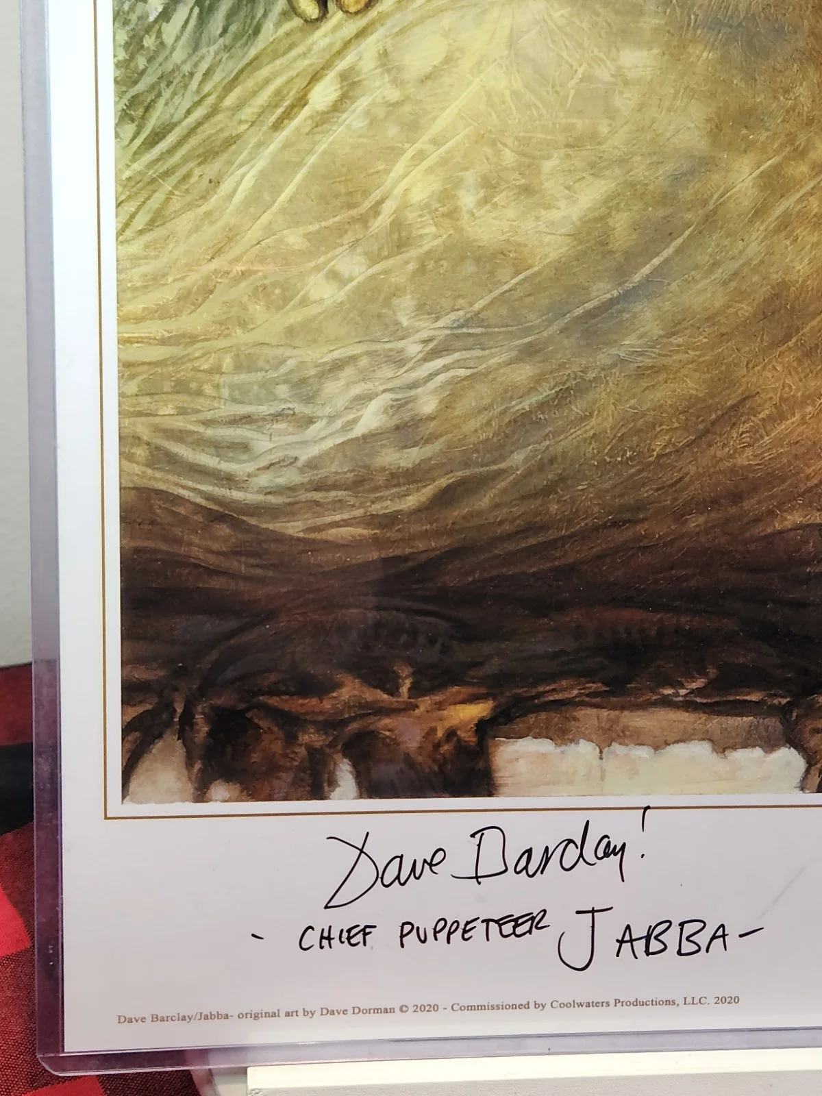 Dave Barclay, DAVE DORMAN — DAVE BARCLAY & DAVE DORMAN Signed Star Wars Jabba the Hutt Artist Proof 11x17, image 3