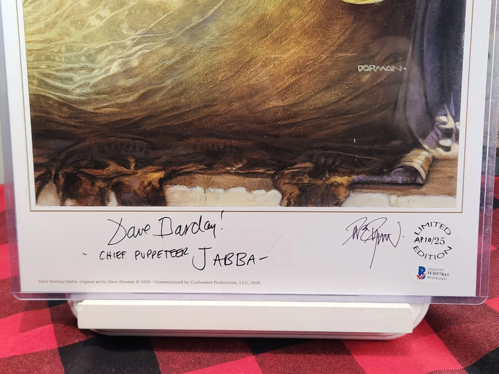 Dave Barclay, DAVE DORMAN — DAVE BARCLAY & DAVE DORMAN Signed Star Wars Jabba the Hutt Artist Proof 11x17, image 4
