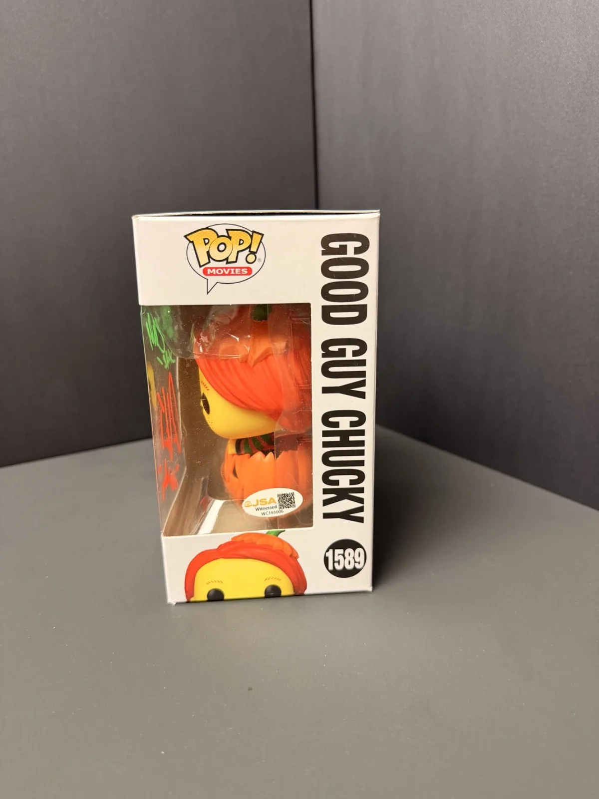 christine elise, Alex Vincent — Christine Elise & Alex Vincent signed halloween- chucky pop w/JSA(witness)-COA, изображение 2