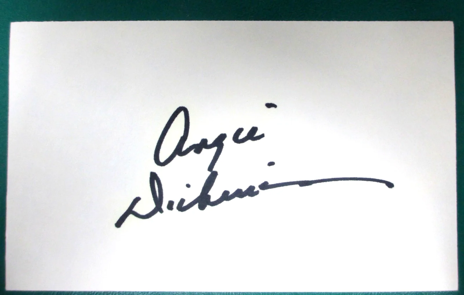 Angie Dickinson — ANGIE DICKINSON (Police Woman) Autograph on 3 X 5 card JDA #7
