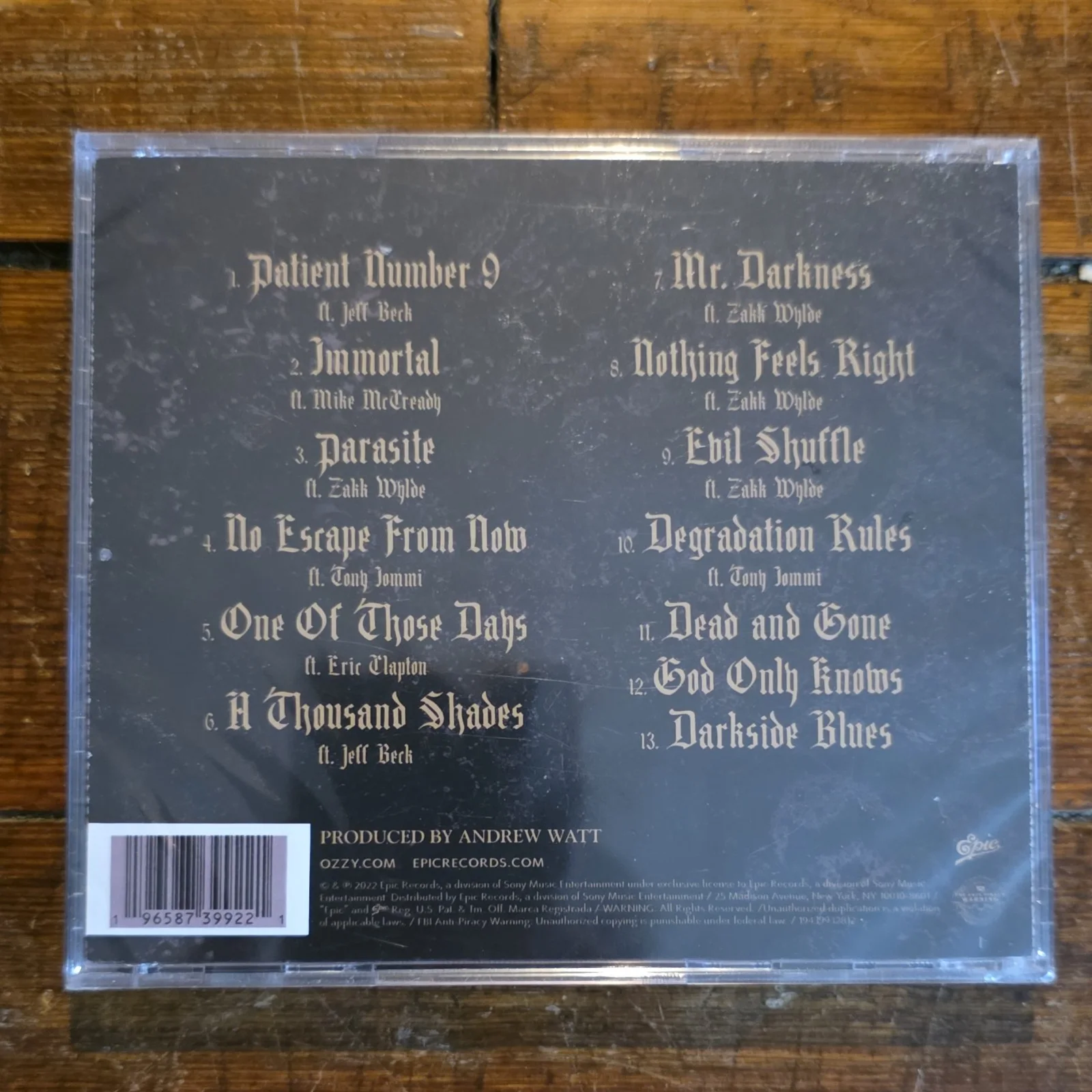 Ozzy Osbourne Patient Number 9 Autographed CD (Cracked Jewel Case), image 2