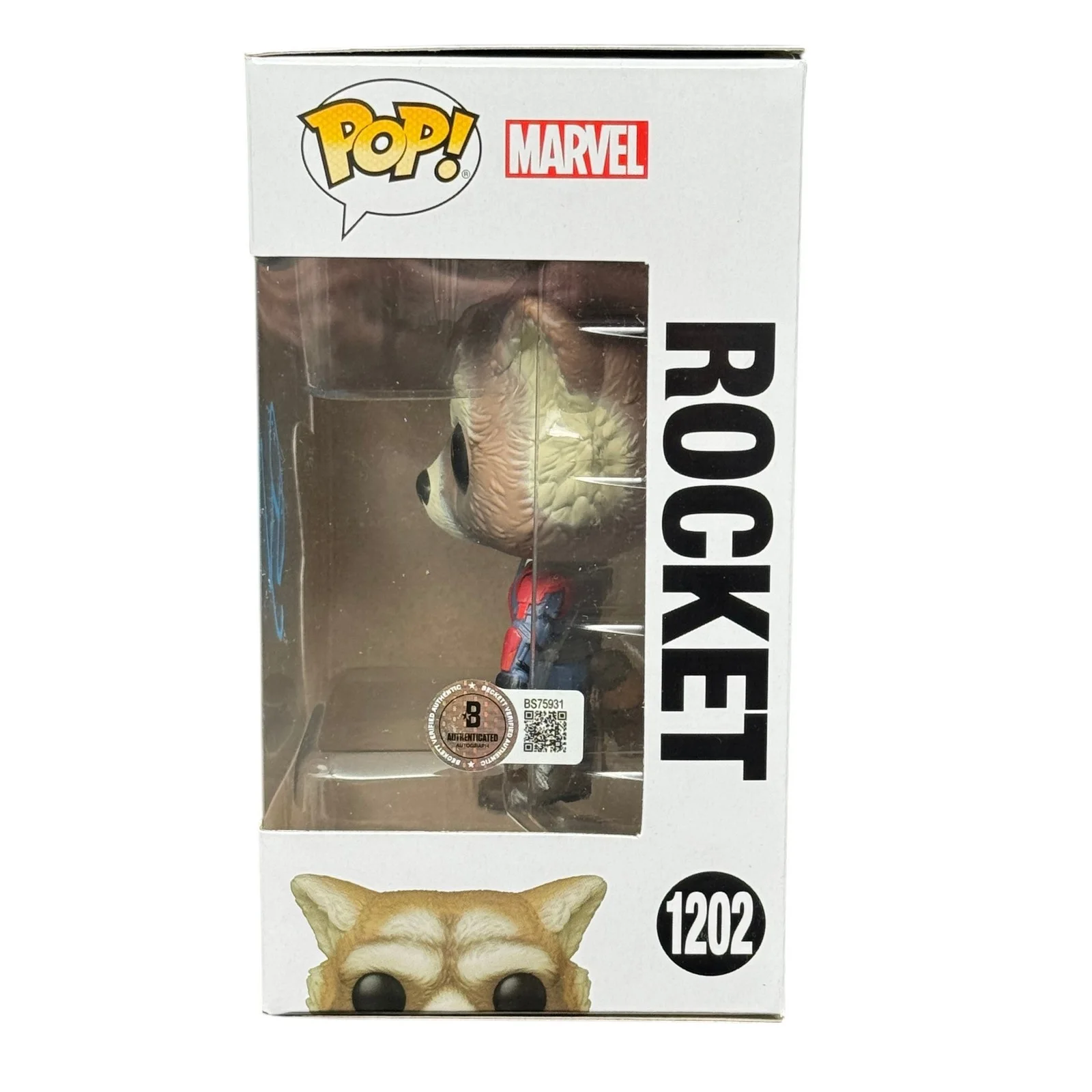 Bradley Cooper — Bradley Cooper Signed Rocket Funko Pop 1202 Autograph Guardians Beckett COA, image 2