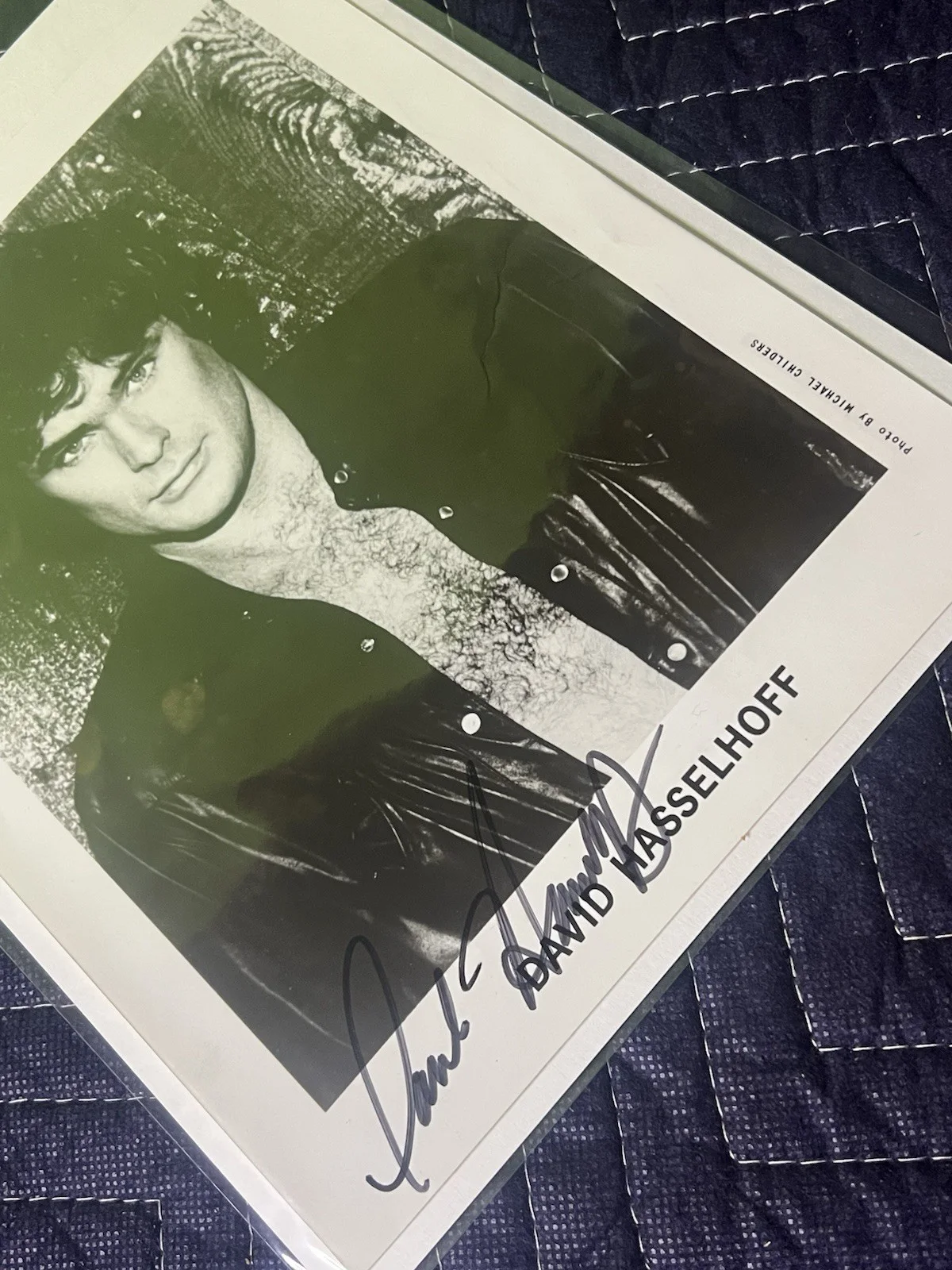 David Hasselhoff Signed Autograph Photo 8x10 Black & White Vintage Promo Auto, изображение 3
