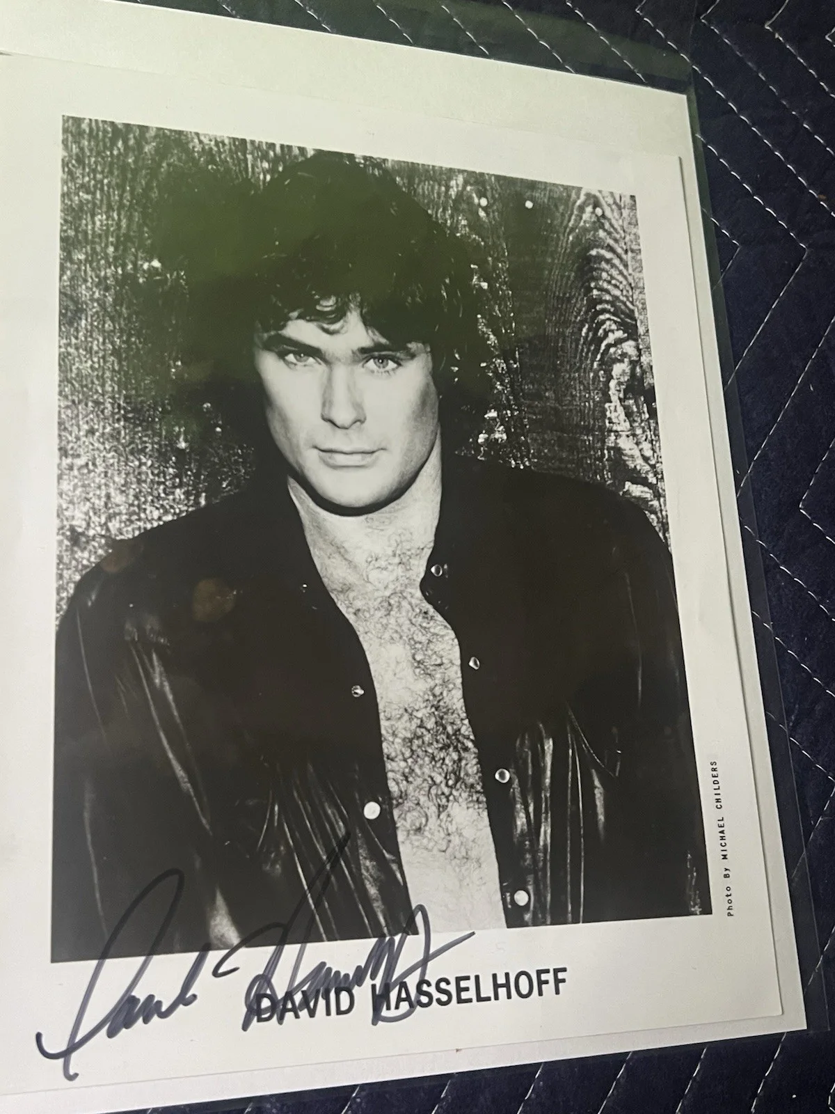 David Hasselhoff Signed Autograph Photo 8x10 Black & White Vintage Promo Auto, изображение 4