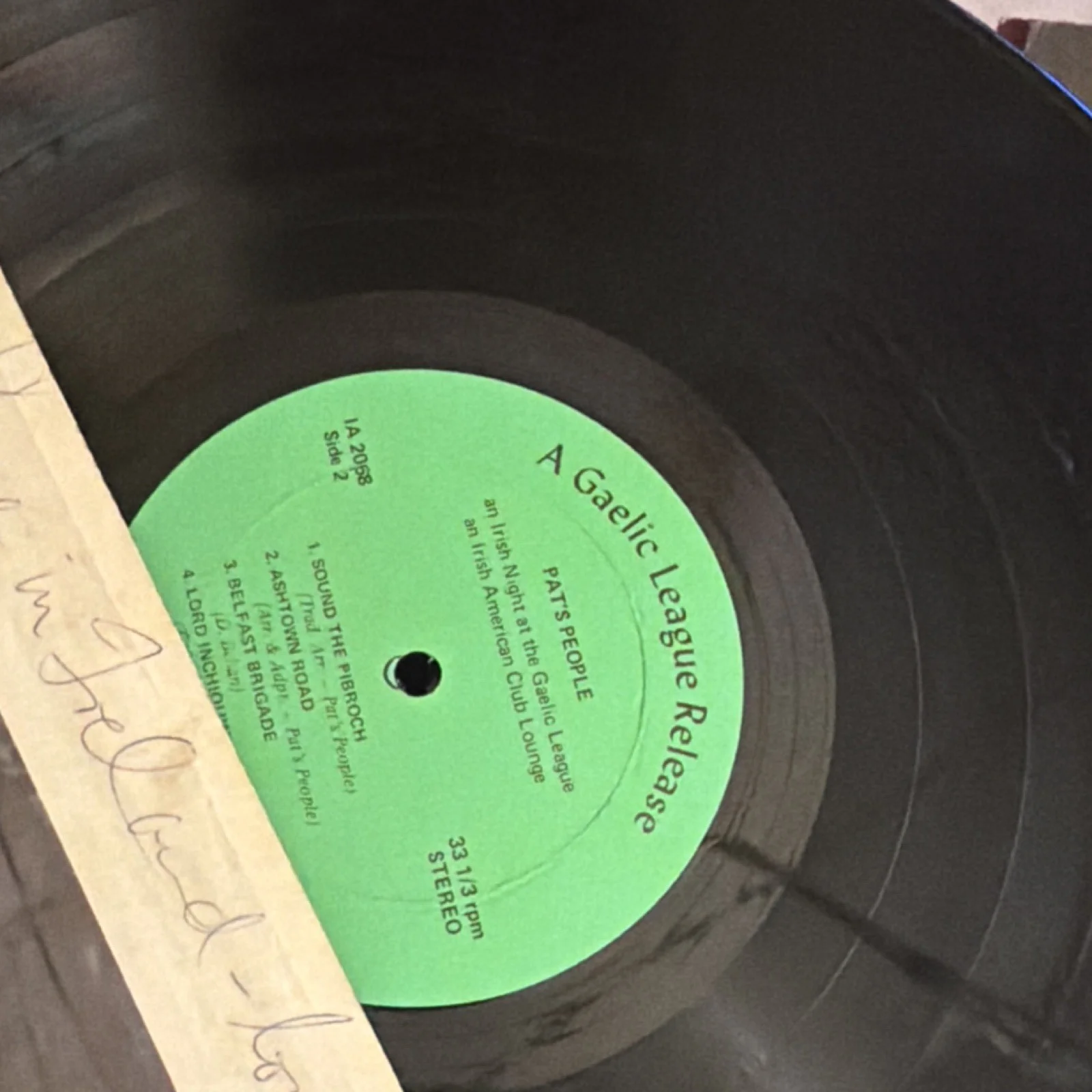 Pat's People An Irish Night Signed Vinyl Record Autographed Music, изображение 3