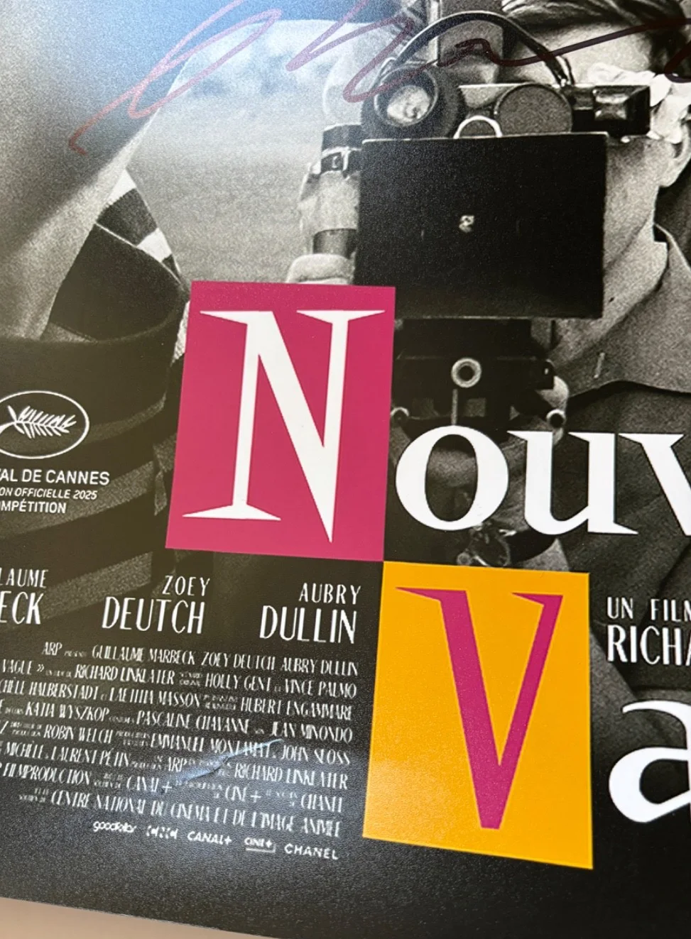 RICHARD LINKLATER SIGNED SCHOOL NOUVELLE VAGUE 12X18 MOVIE POSTER PHOTO BAS, изображение 3