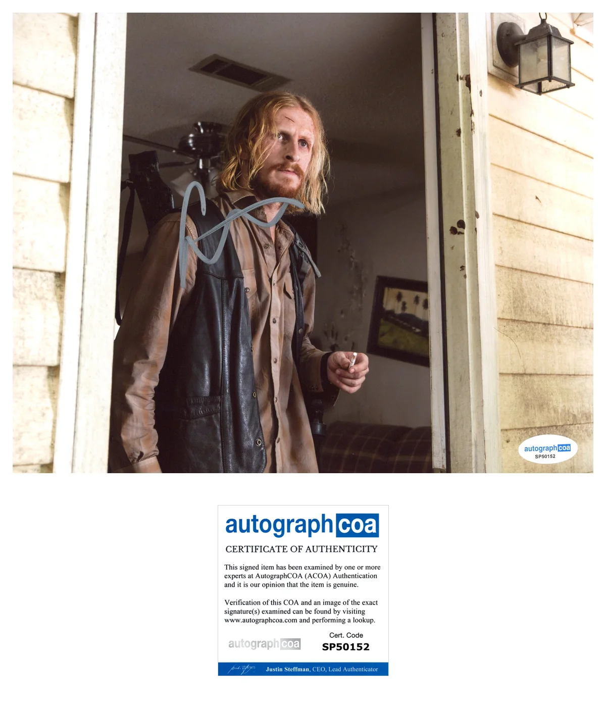 Austin Amelio — Austin Amelio ‘The Walking Dead’ Signed Autograph 8x10 Photo ‘Dwight’ ACOA