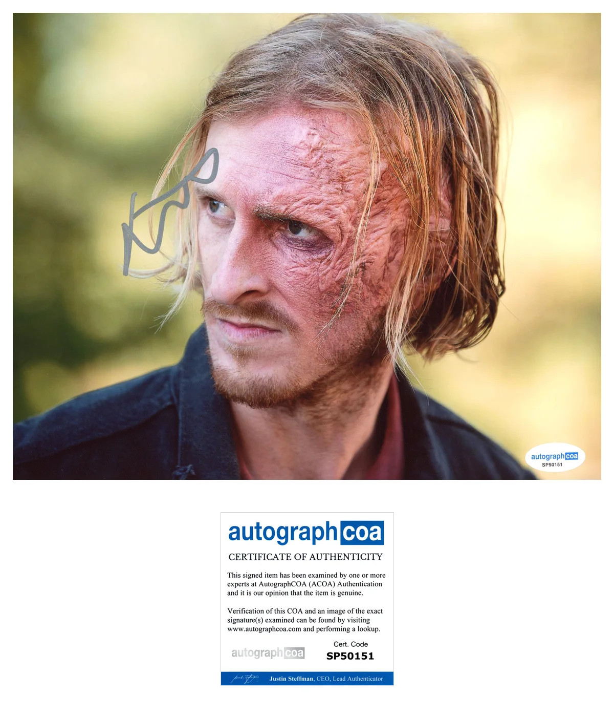 Austin Amelio — Austin Amelio ‘The Walking Dead’ Signed Autograph 8x10 Photo ‘Dwight’ ACOA