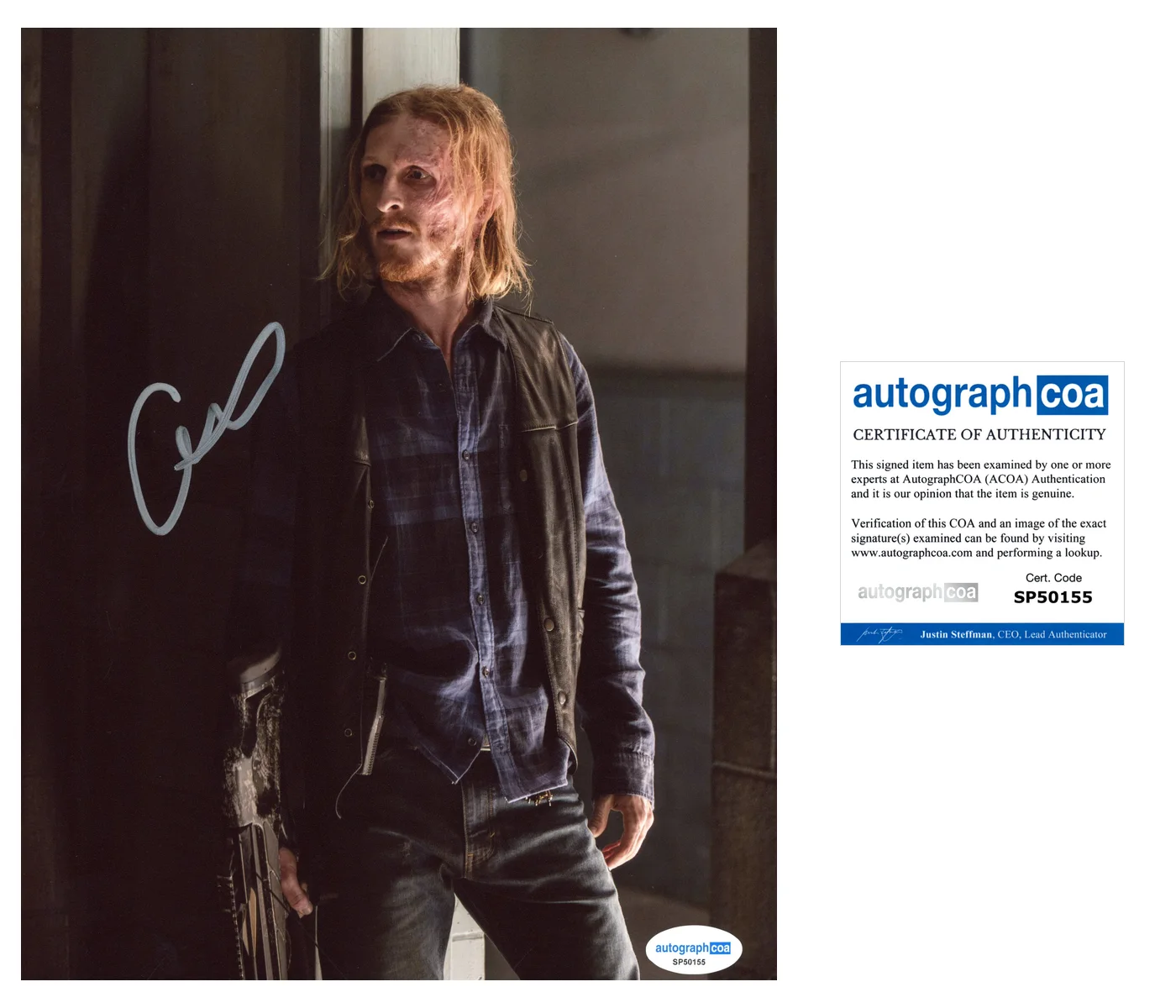 Austin Amelio — Austin Amelio ‘The Walking Dead’ Signed Autograph 8x10 Photo ‘Dwight’ ACOA