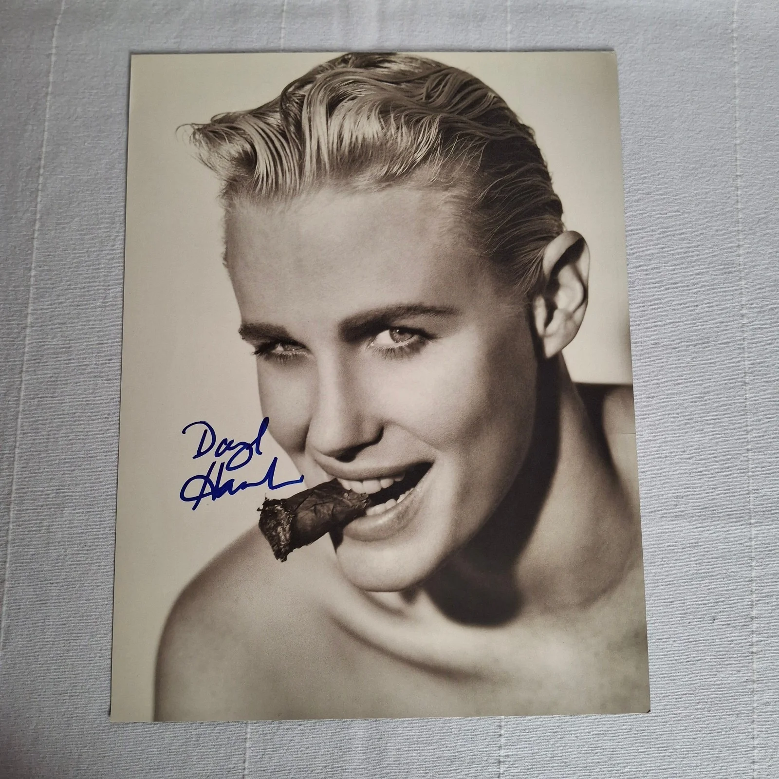 Daryl Hannah — DARYL HANNAH Autograph Signed Oversized Sepia Book Photo By HERB RITTS w/ COA