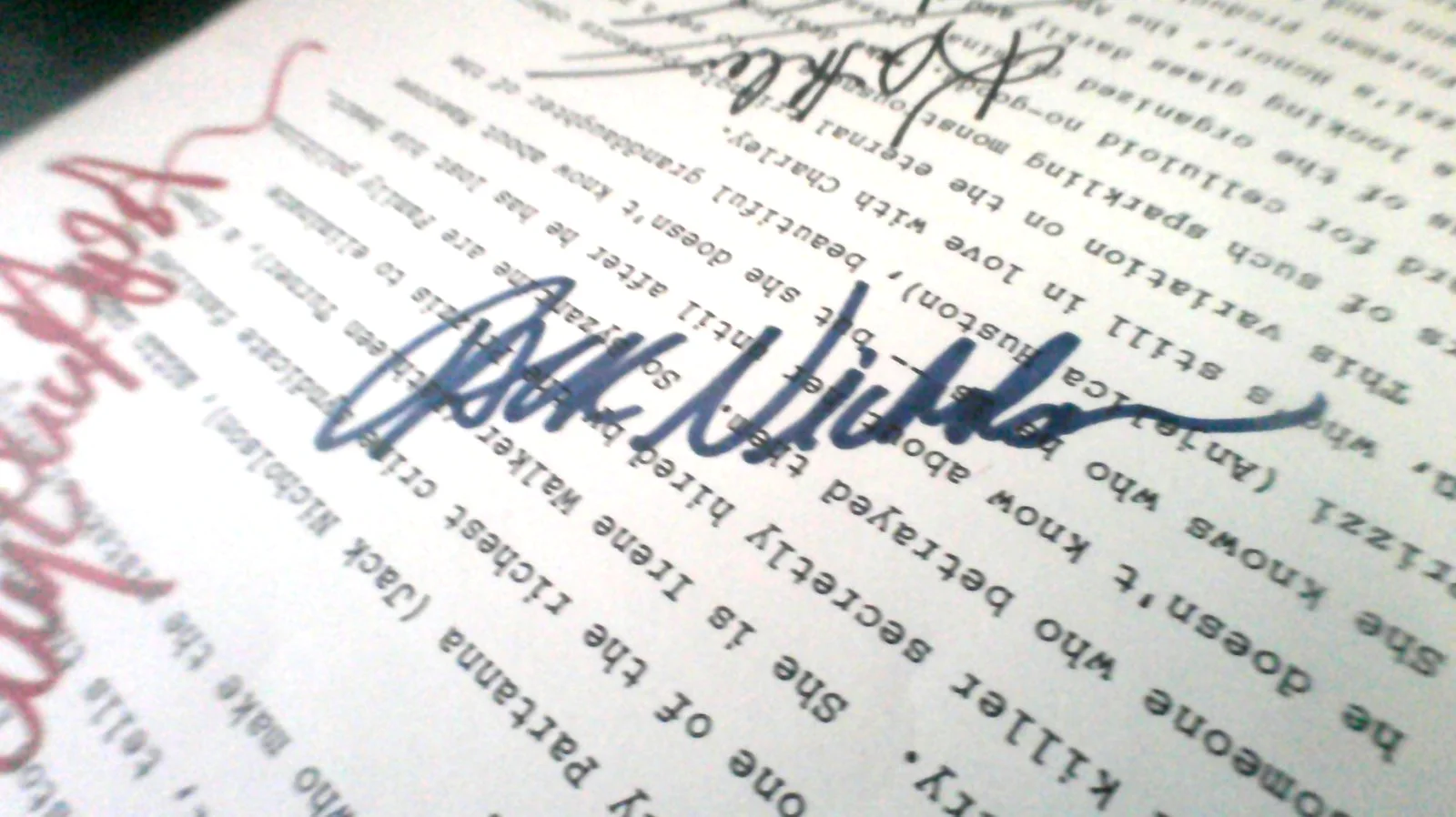 Jack Nicholson Angelica Huston John Huston Kathleen Turner — Jack Nickolson Kathleen Turner John Huston A Huston signed Prizzi's Honor P Page, image 5