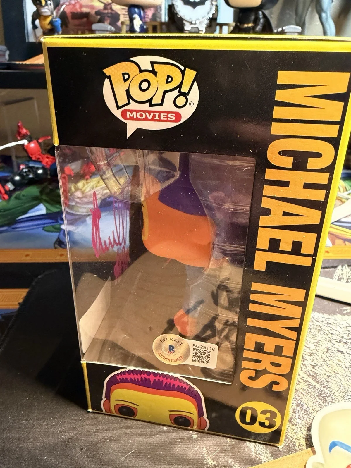 Nick Castle — Michael Myers Halloween Blacklight Funko Pop Signed By Nick Castle With Beckett, image 5