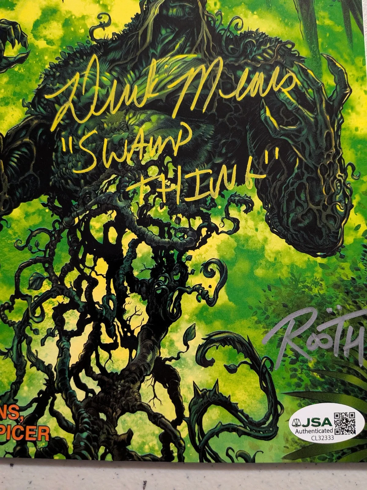 DEREK MEARS Signed COMIC BOOK DC The Swamp Thing 9 Auto Inscription JSA COA B, image 2